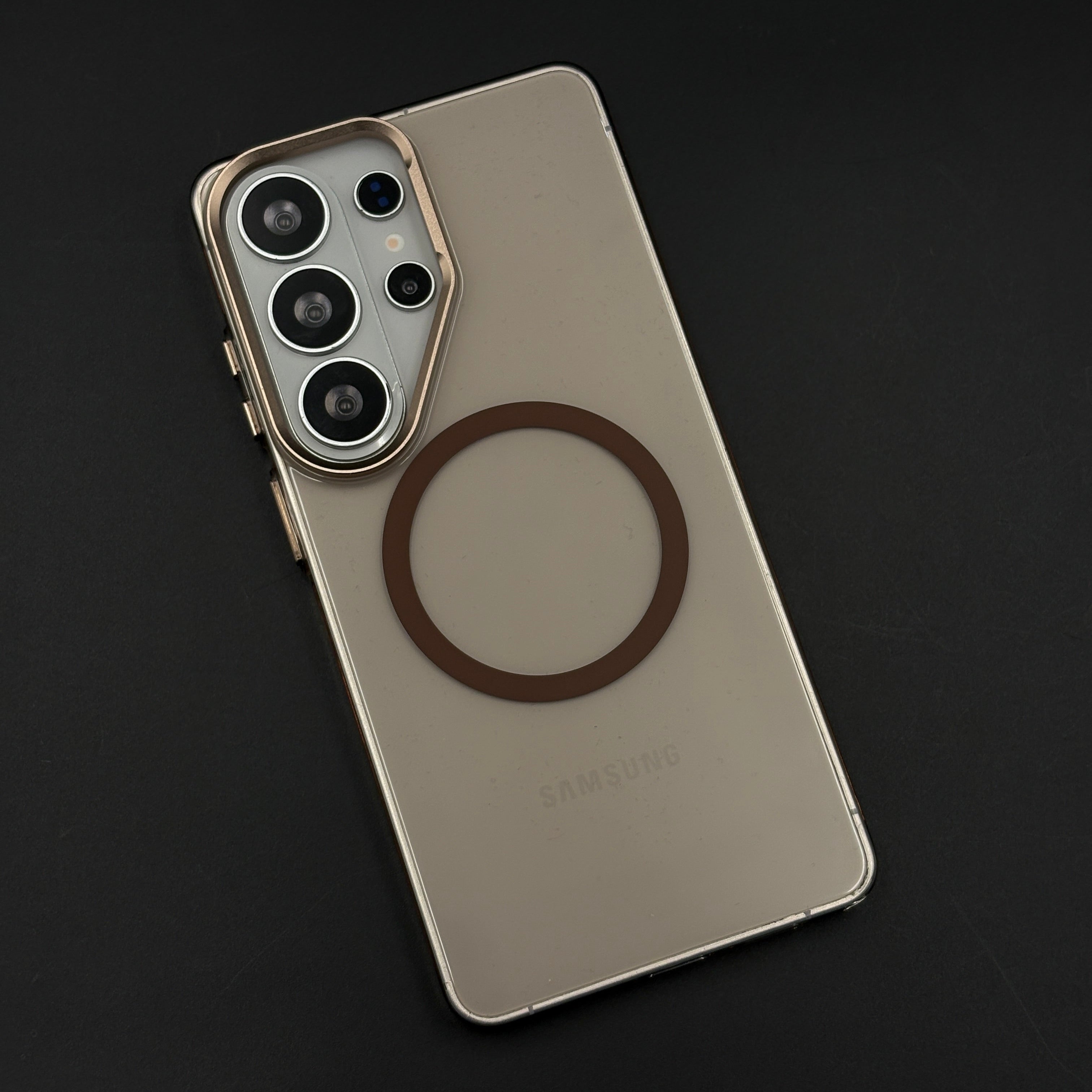 Smoky Clear Raised Bezel MagSafe Ring Stand Mobile Case Cover for Galaxy S26 Ultra