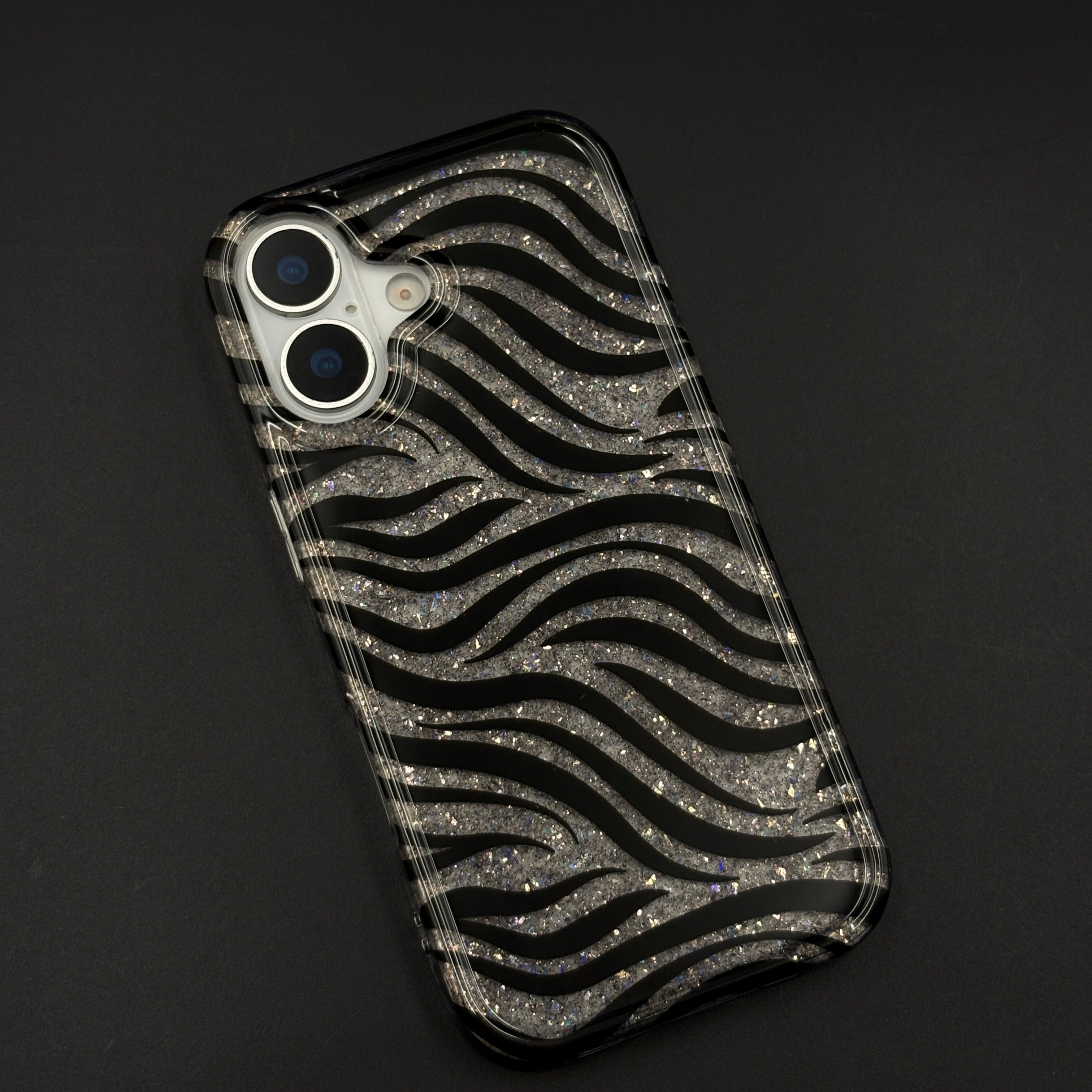 Midnight Glitter Wave Protective Case for iPhone 17