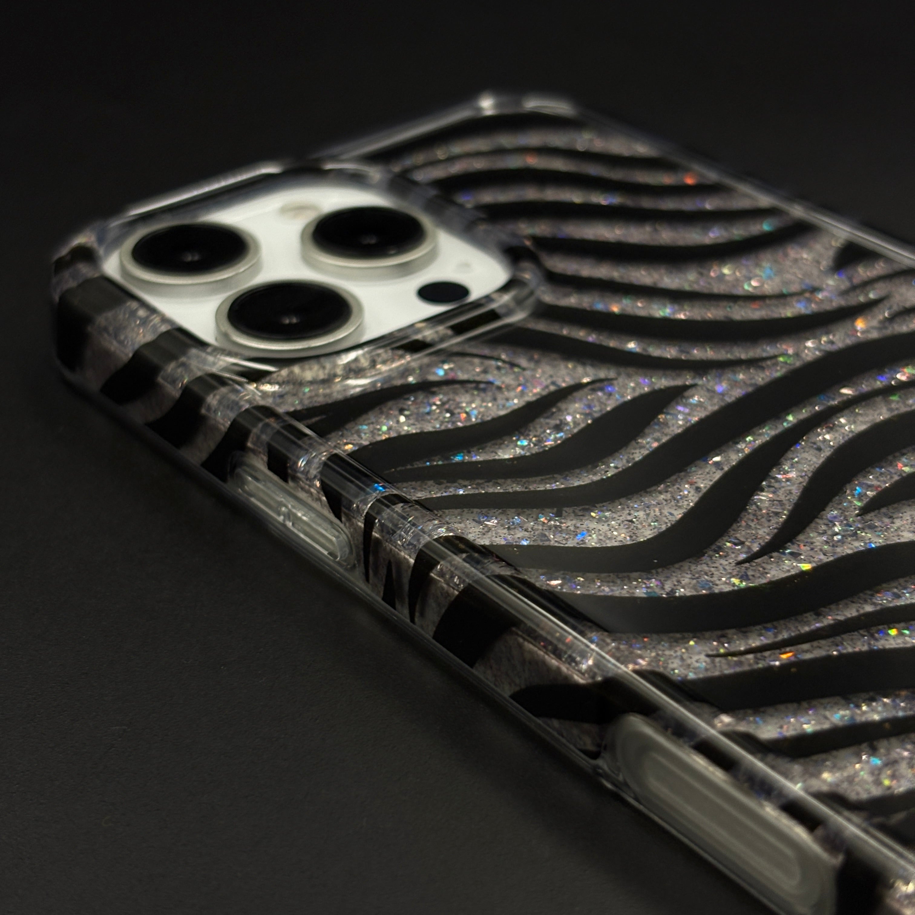 Midnight Glitter Wave Protective Case for iPhone