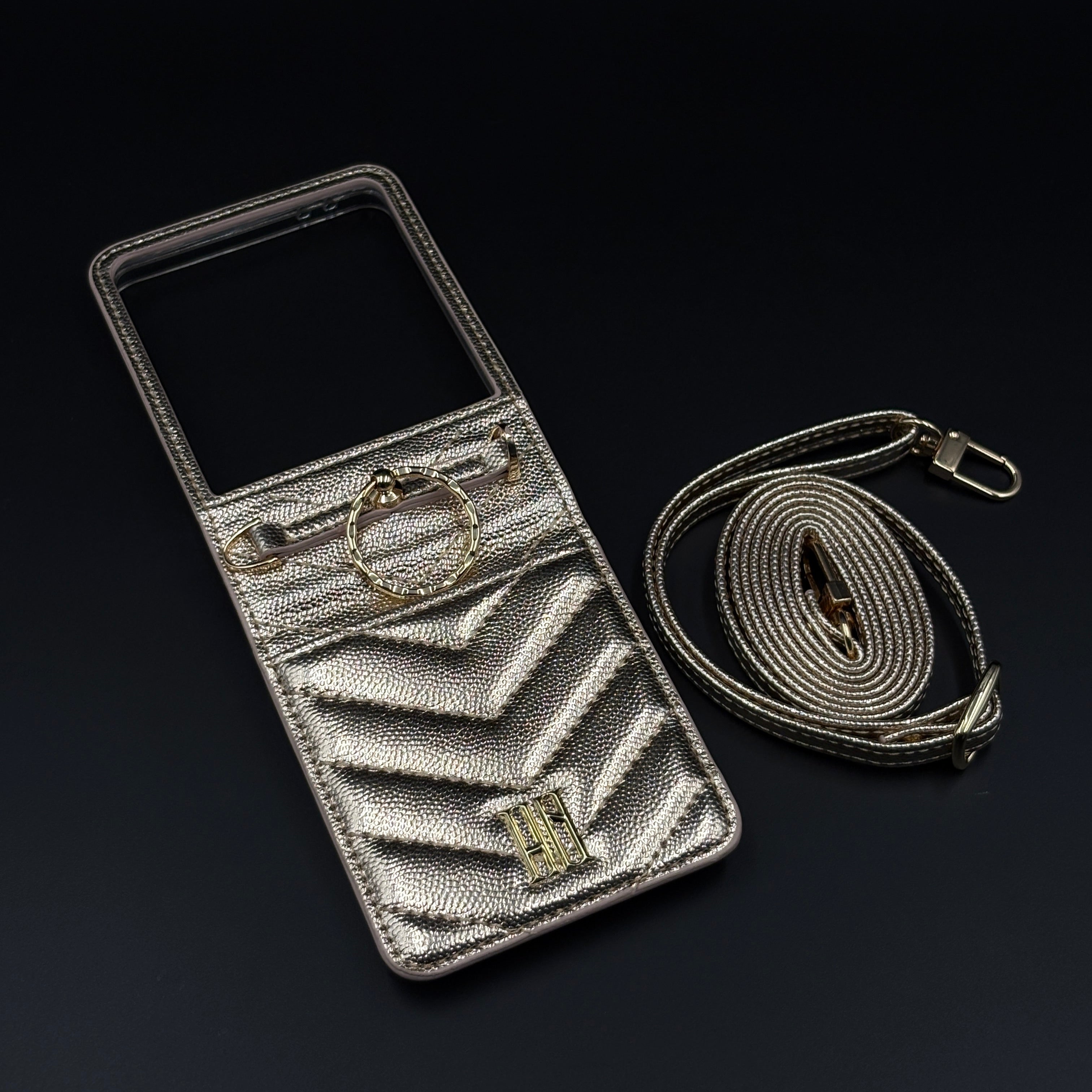 Puffer Cardholder Sling Phone Case Cover for Samsung Galaxy Z Flip 7 | Quilted Strap Wallet Cover