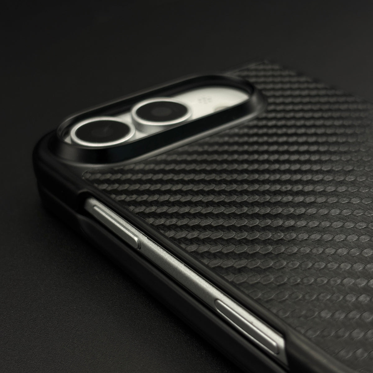 Carbon Fibre MB Logo Case for Apple iPhone Duo | Luxury Embossed Leather Protection