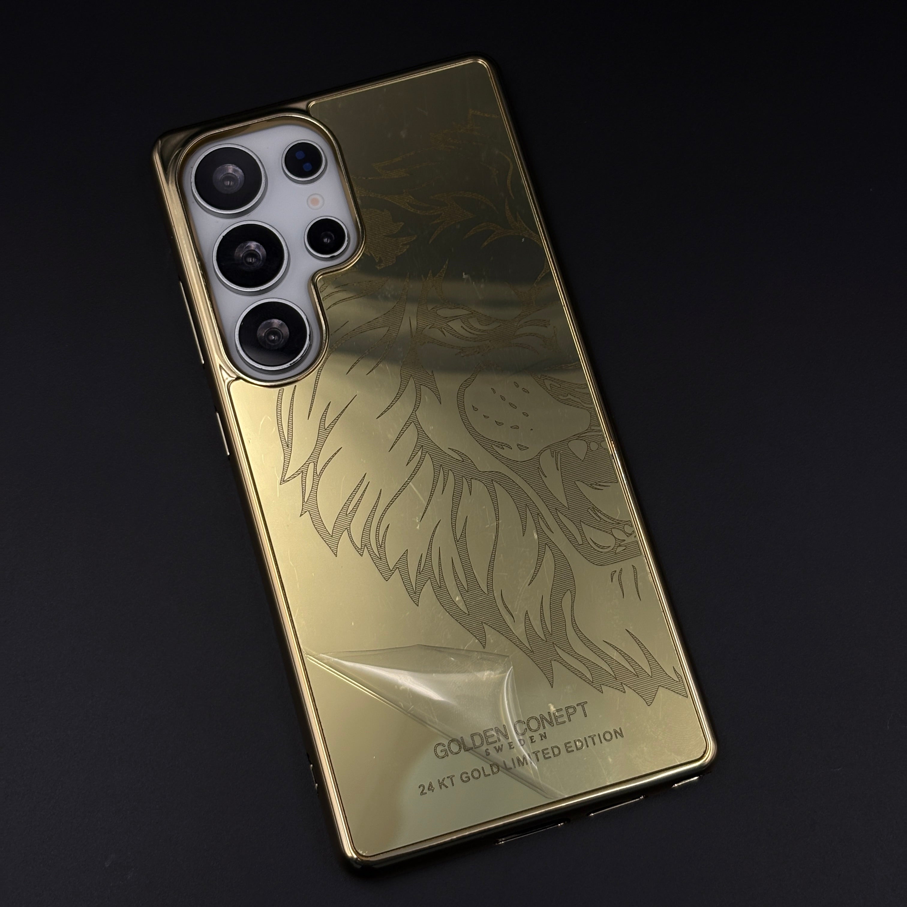 Handcrafted 24K Gold Plated Lion The King Case for Samsung Galaxy S25 Ultra | Luxury Limited Edition Cover