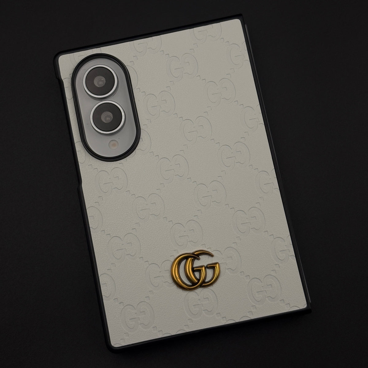 Luxury GG Pattern Leather Feel Case for Samsung Galaxy Z Fold 8 | Designer-Inspired Premium Back Cover