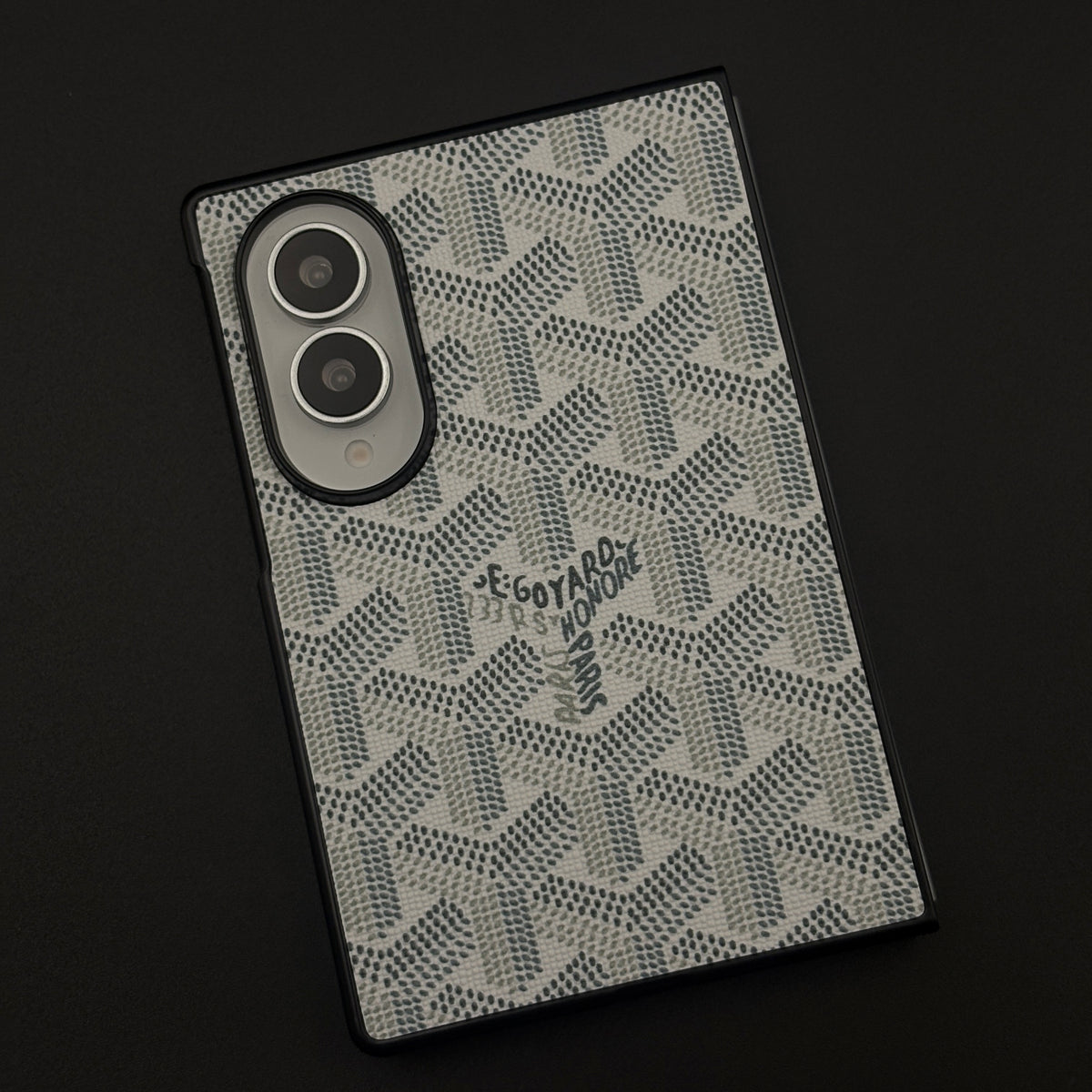 EGY Monogram Pattern Fabric Texture Mobile Case Cover for Samsung Galaxy Z Fold 8