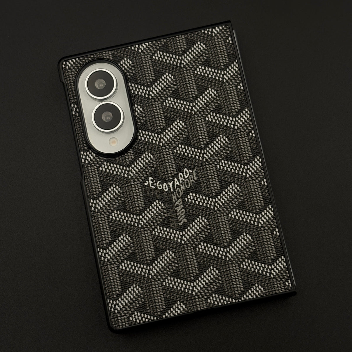 EGY Monogram Pattern Fabric Texture Mobile Case Cover for Samsung Galaxy Z Fold 8