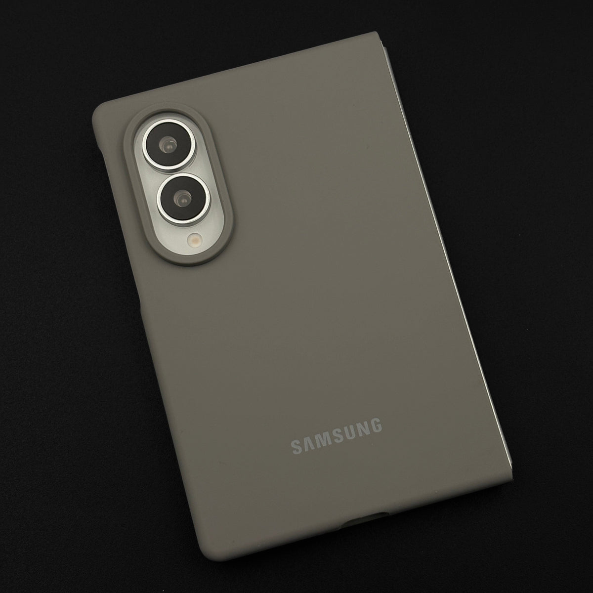 SeasonMade grey silicone case for Samsung Galaxy Z Fold 8 with a smooth matte finish and precise camera cutout