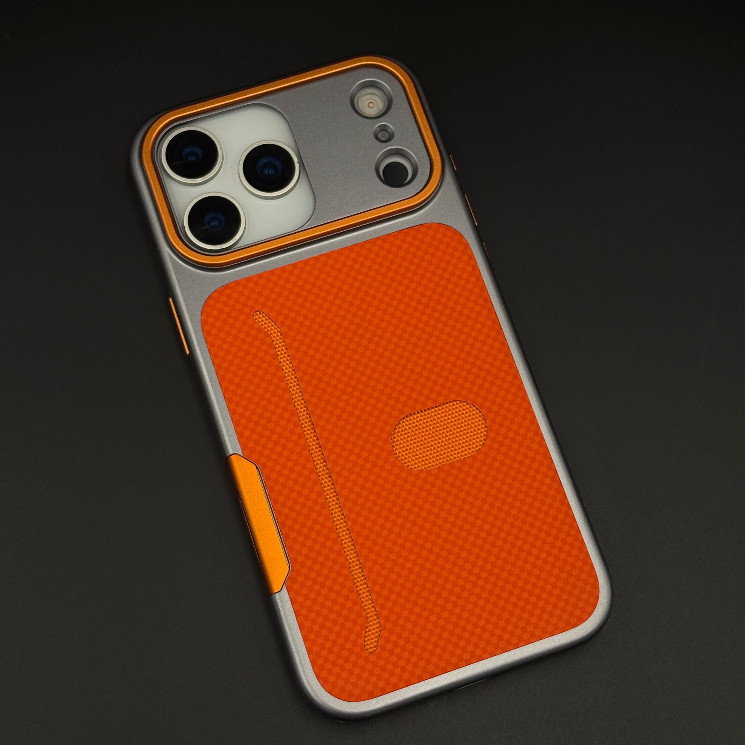 Card Holder Slot Carbon Fiber Hidden MagSafe Mobile Case Cover for iPhone 17 Series