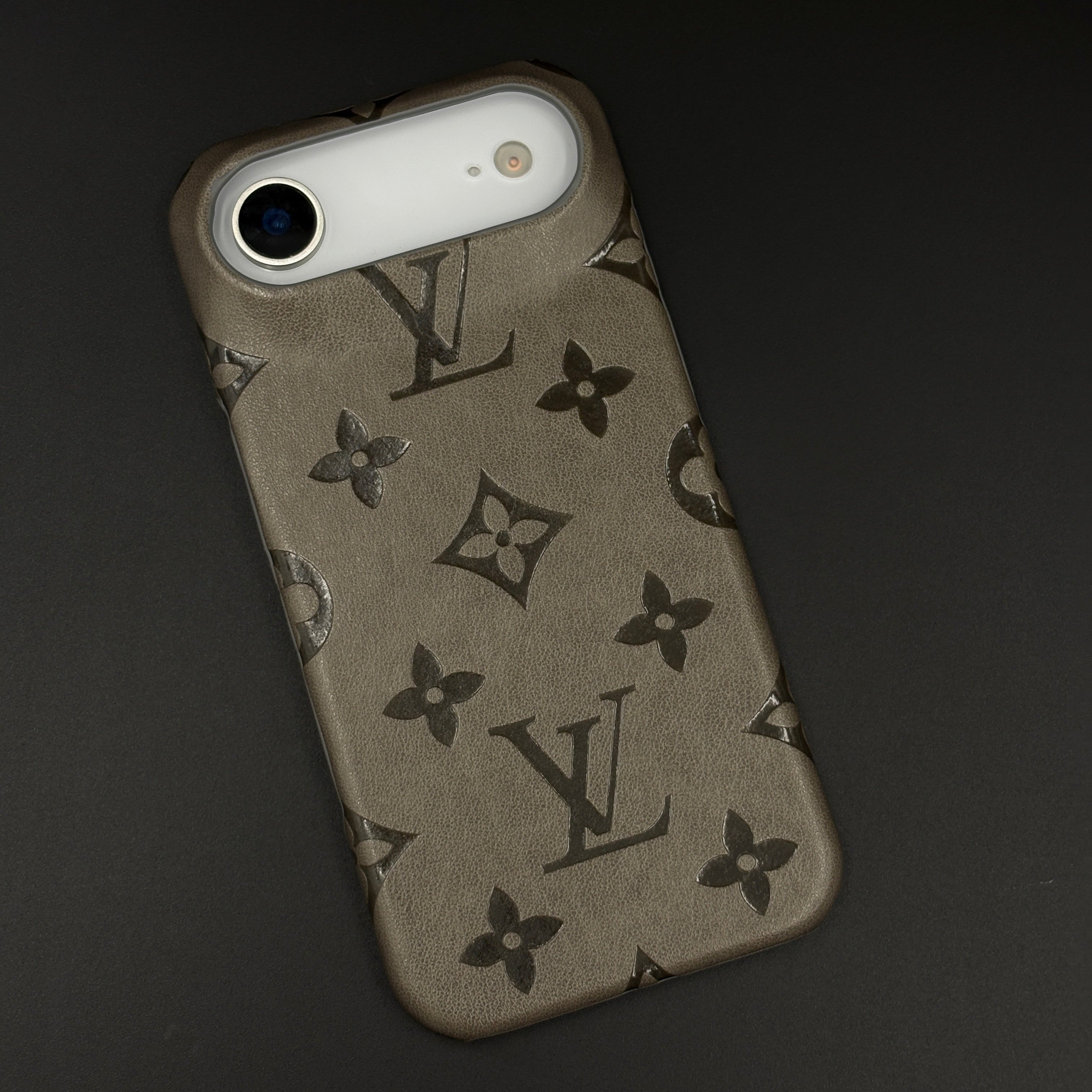 Branded Monogram Pattern Mobile Case Cover for iPhone 17 Air | Artisan Embossed Leather | Premium Feel