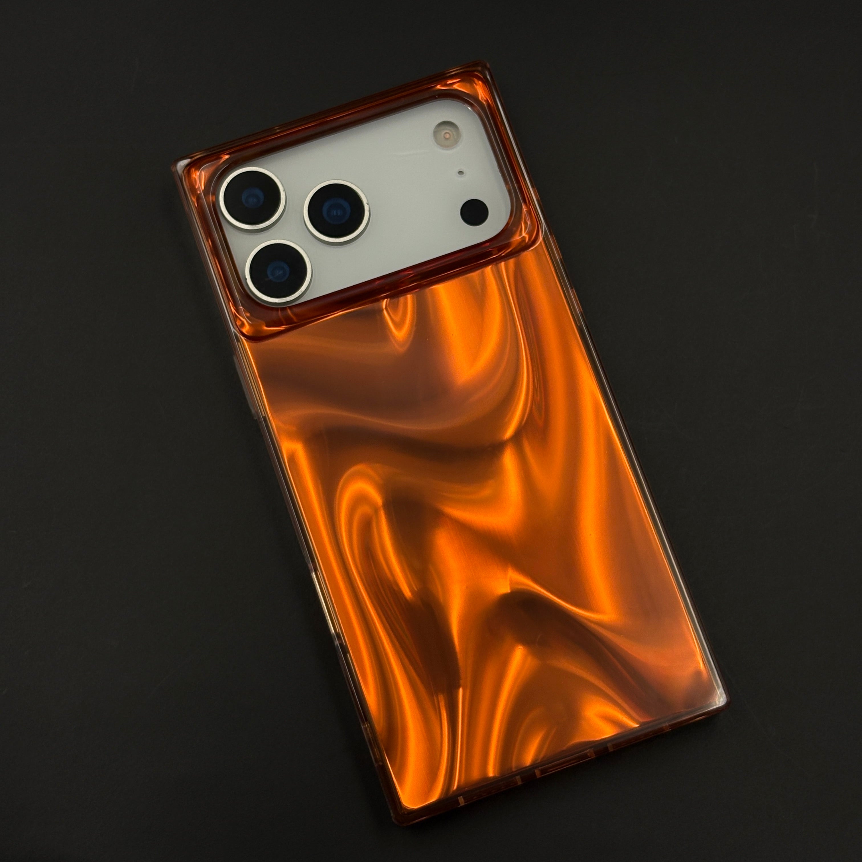 Molten Amber Gloss Rectangular Edge Mobile Case Cover for iPhone 17 Series