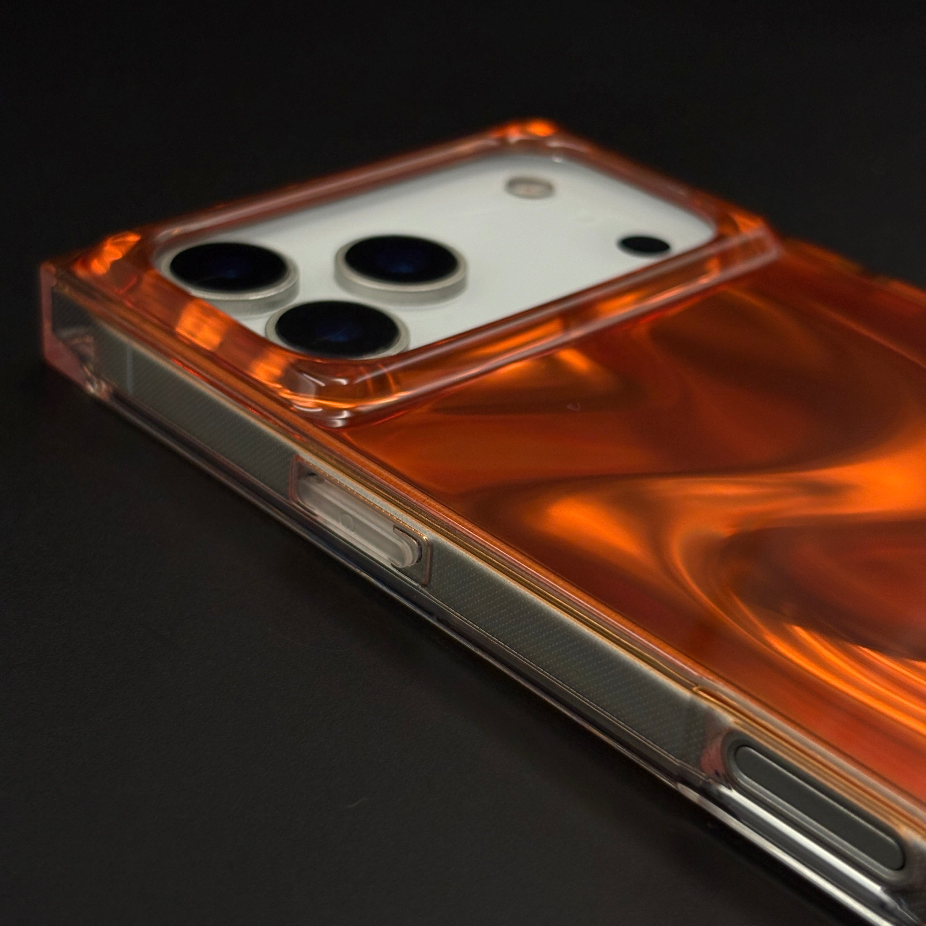 Molten Amber Gloss Rectangular Edge Mobile Case Cover for iPhone 17 Series