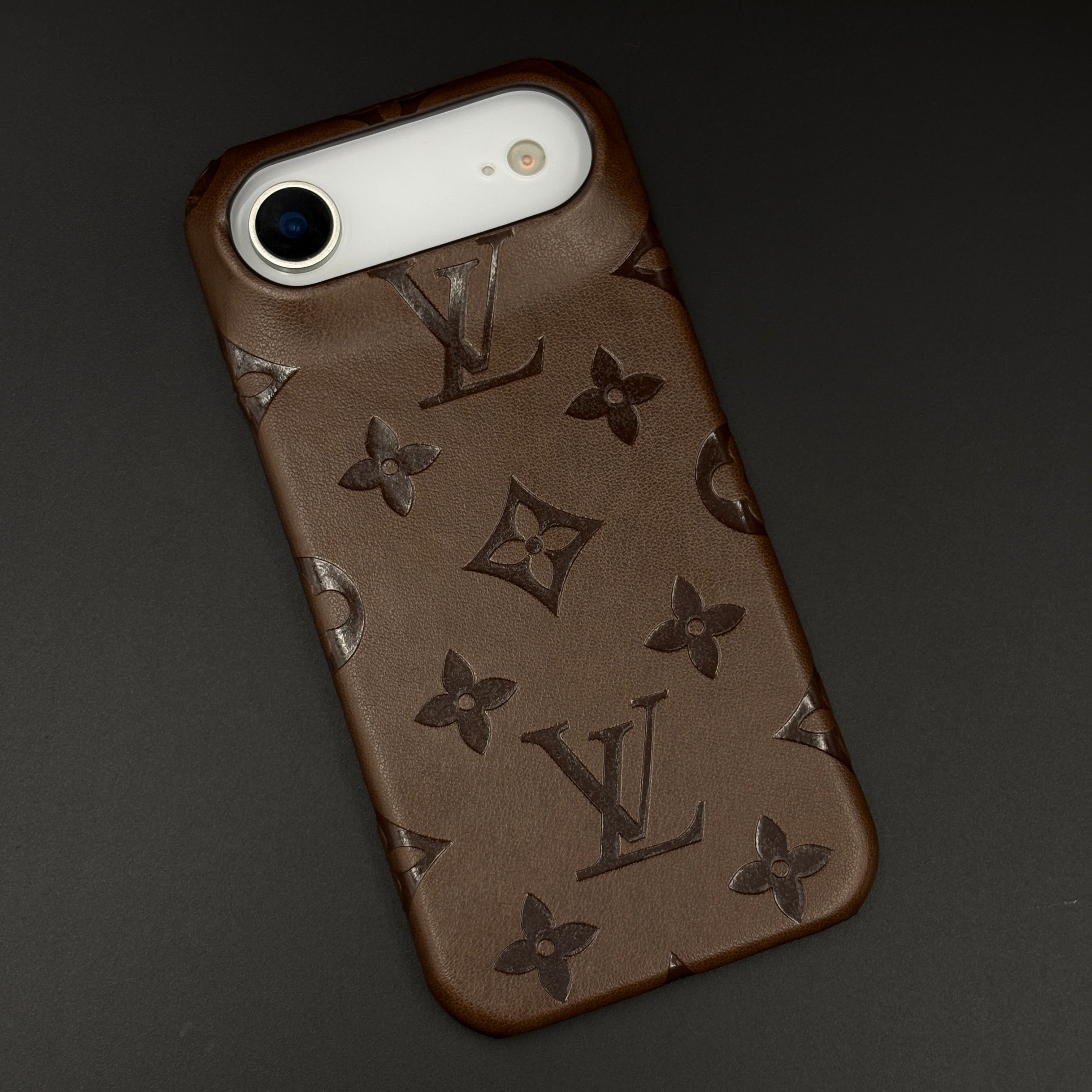 Branded Monogram Pattern Mobile Case Cover for iPhone 17 Air | Artisan Embossed Leather | Premium Feel