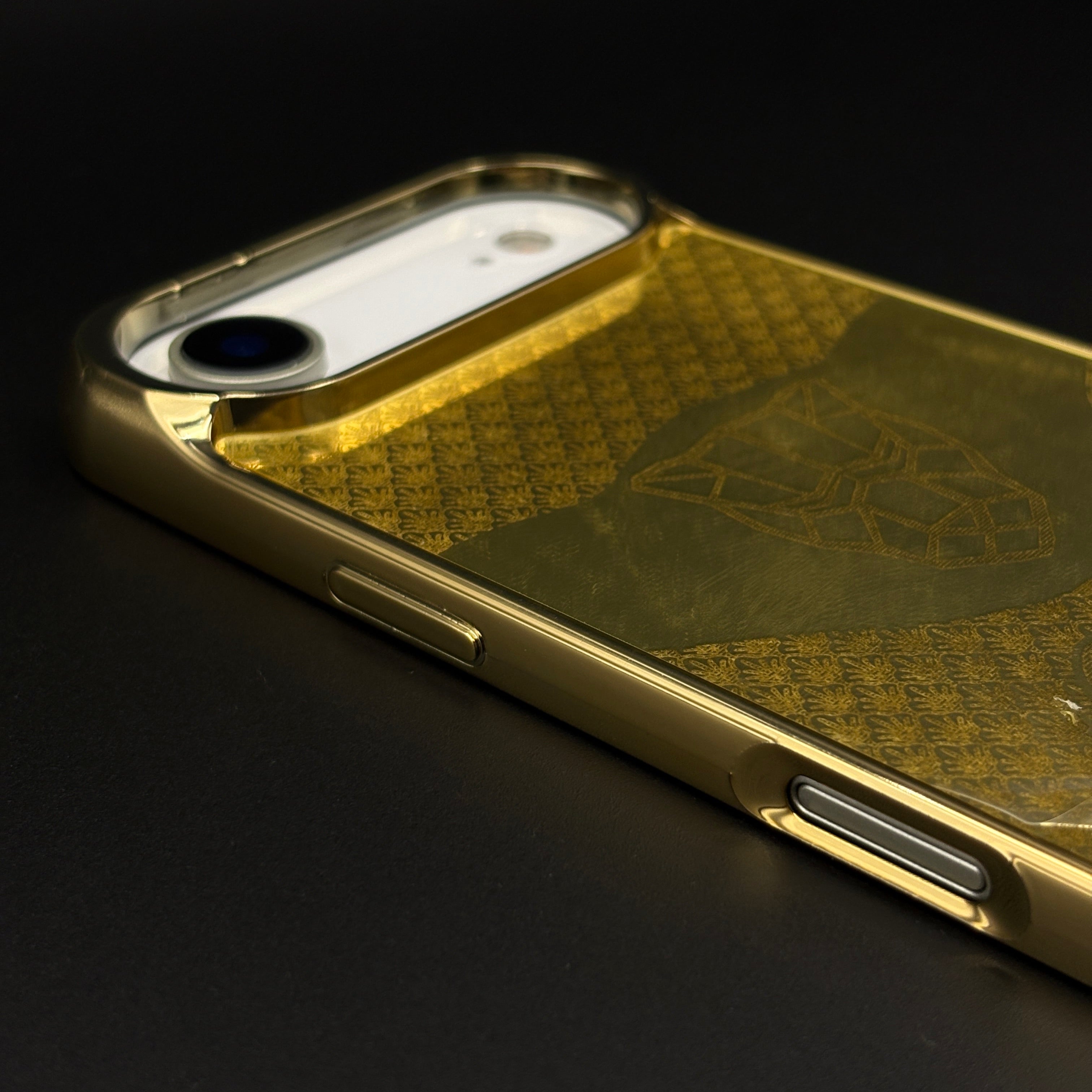 Handcrafted 24K Gold Plated Branded Wolf Mobile Case Cover for iPhone 17 Air | Reflective Gold Finish