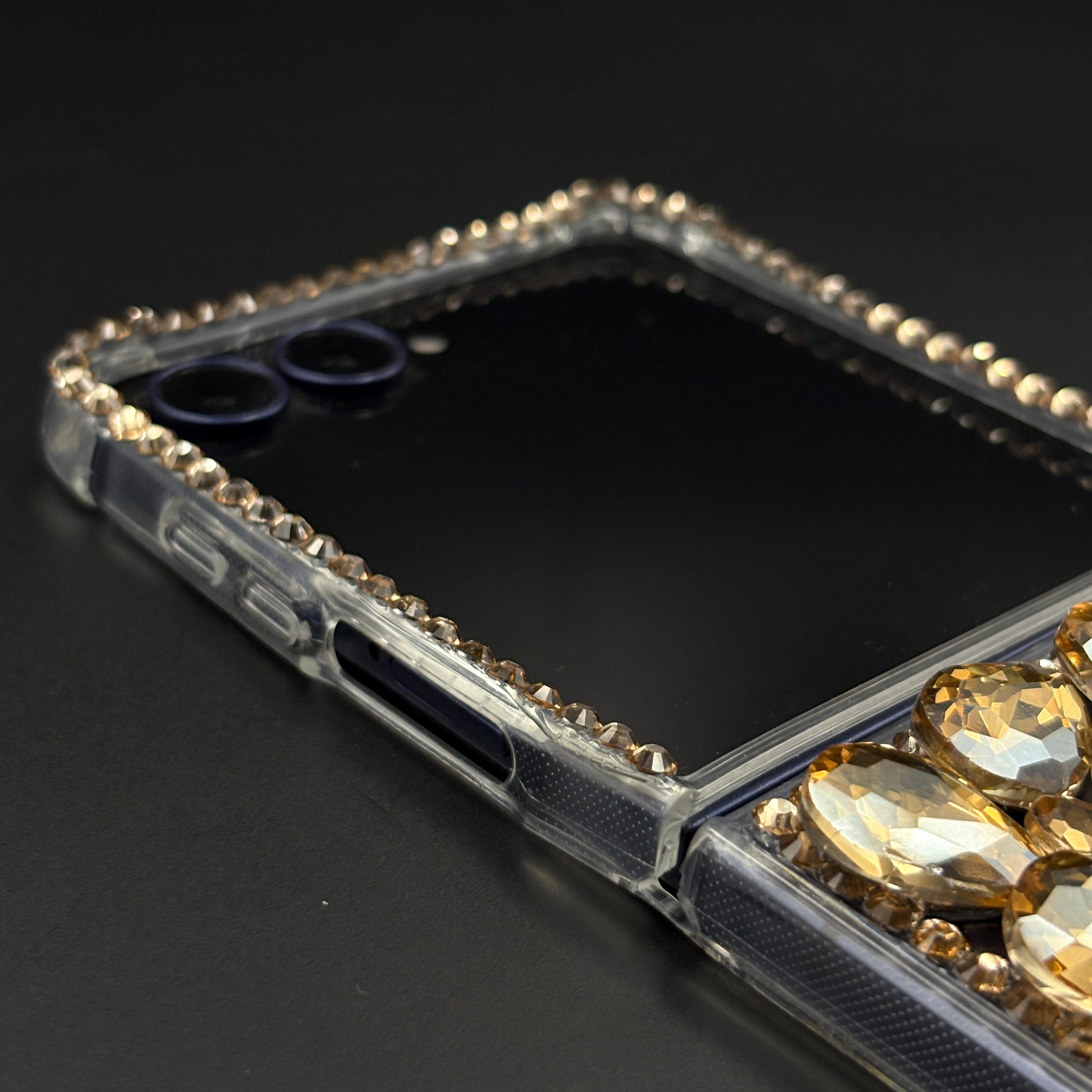 Golden Bloom Rhinestone Luxe Case for Samsung Galaxy Z Flip 7