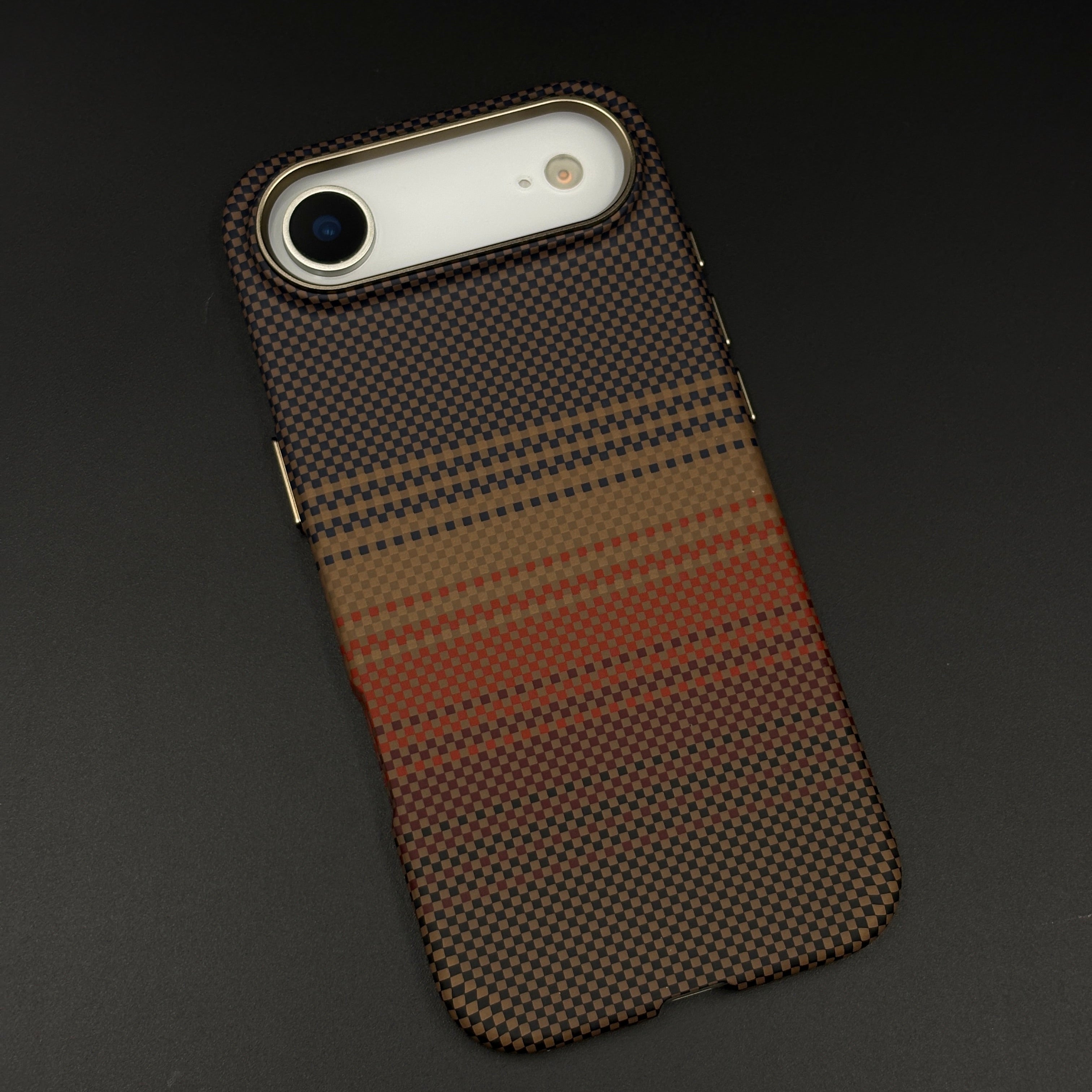 Carbon Texture Sunset Stripe Mobile Case Cover for iPhone 17 Air | Rare Aramid Texture Finish | Real Carbon Fibre Feel | Hidden MagSafe