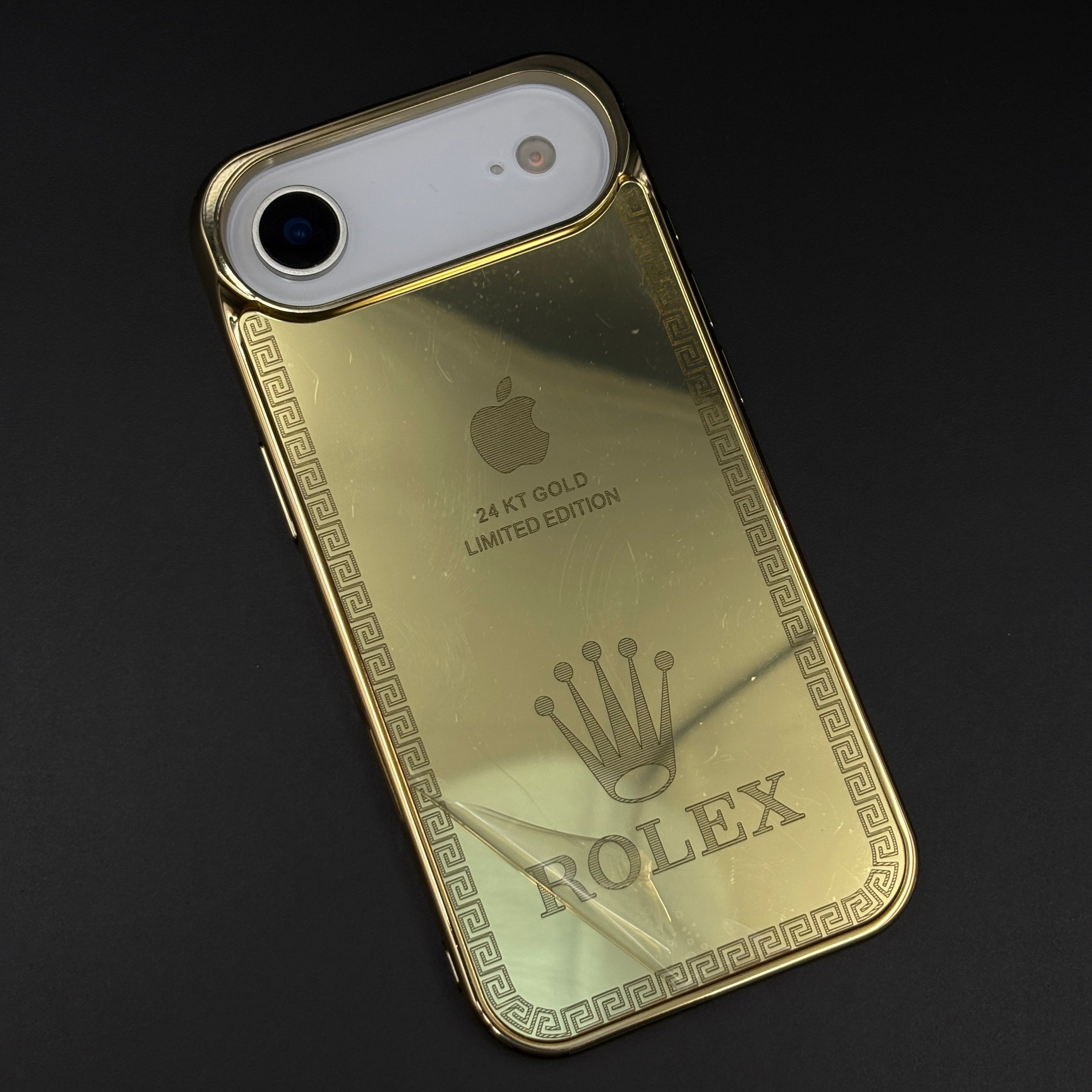 Handcrafted 24K Gold Plated Branded Watch Brand with Logo for iPhone 17 Air | Reflective Gold Finish