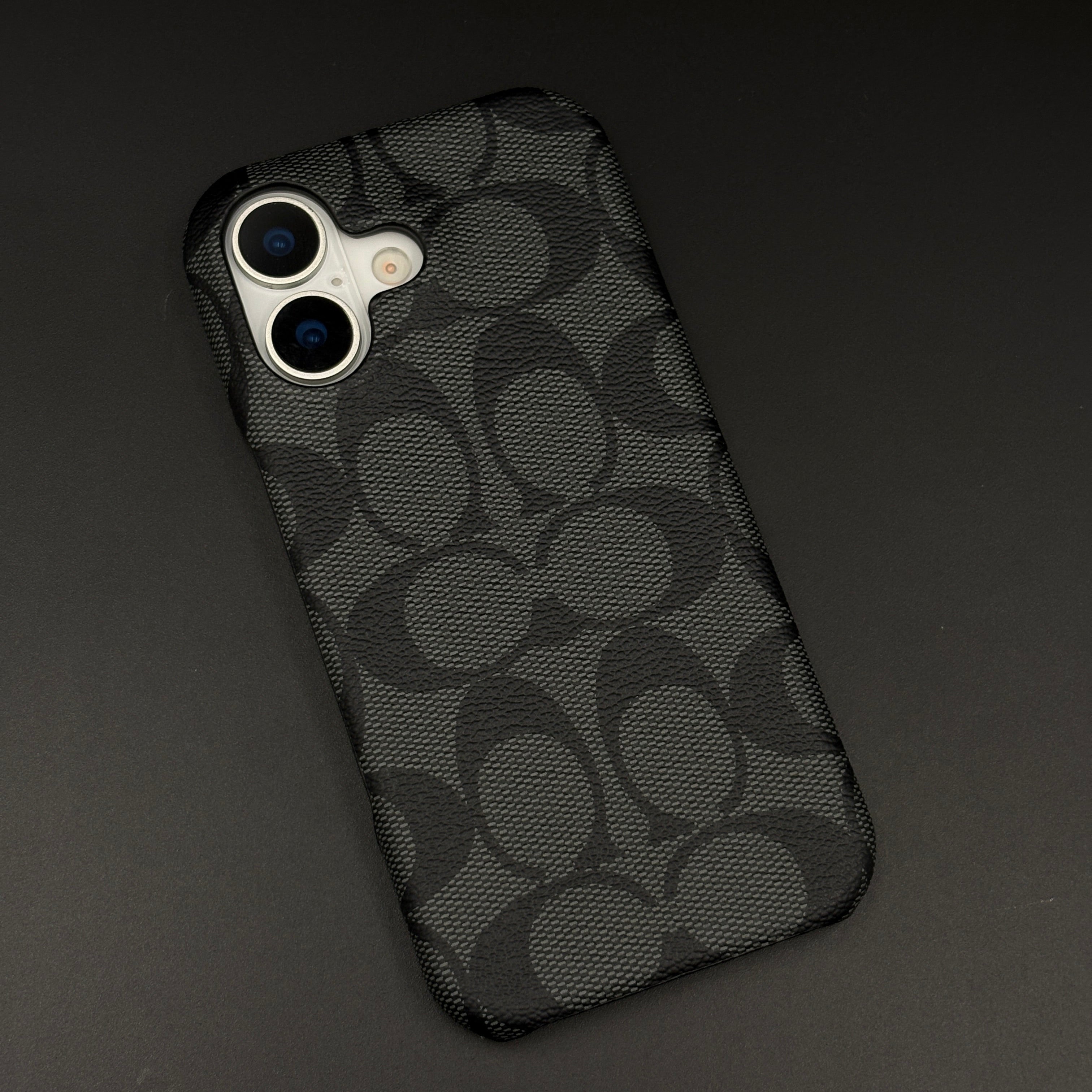 CC Pattern PU Leather Case for iPhone 17 | Monogram Soft Touch Protection
