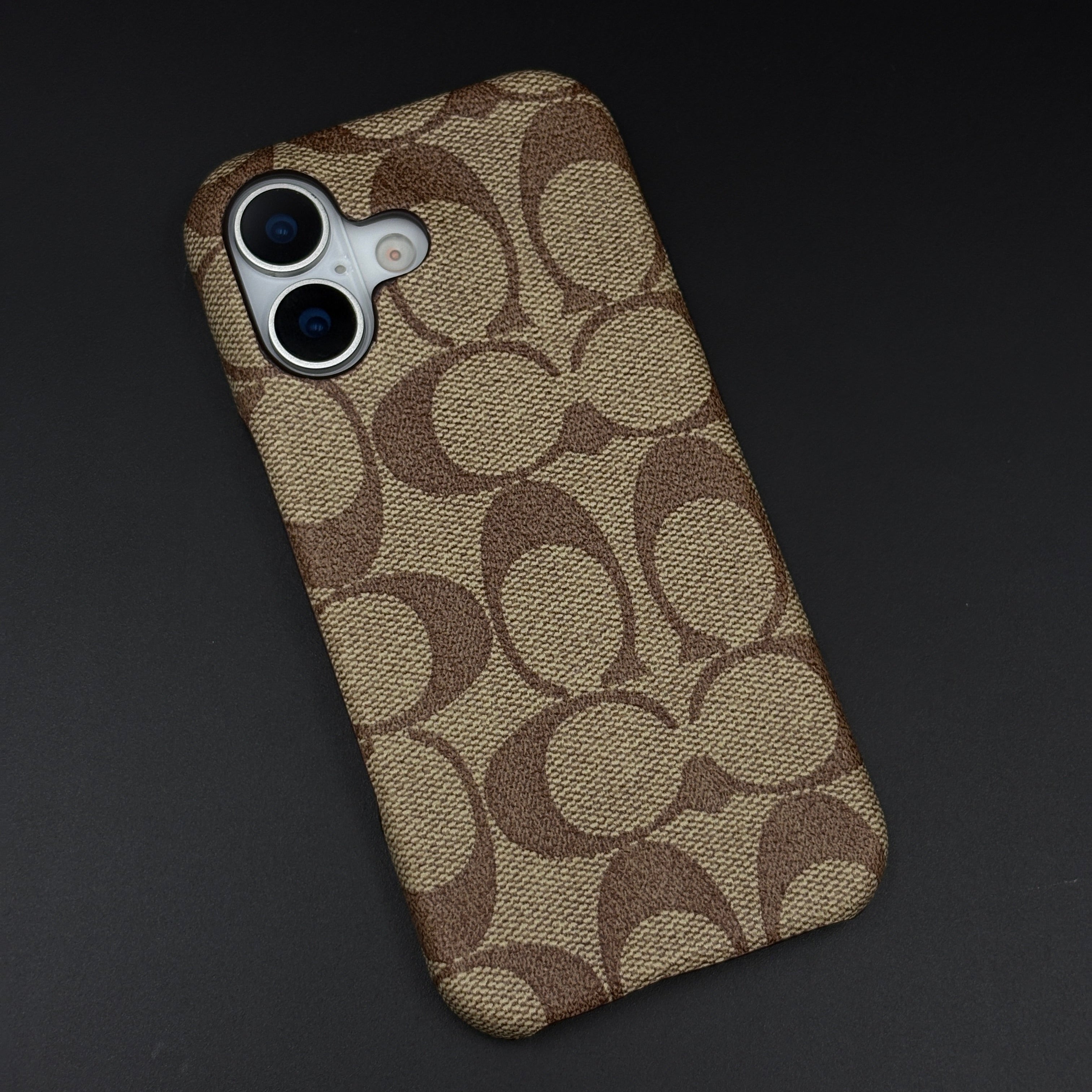 CC Pattern PU Leather Case for iPhone 17 | Monogram Soft Touch Protection