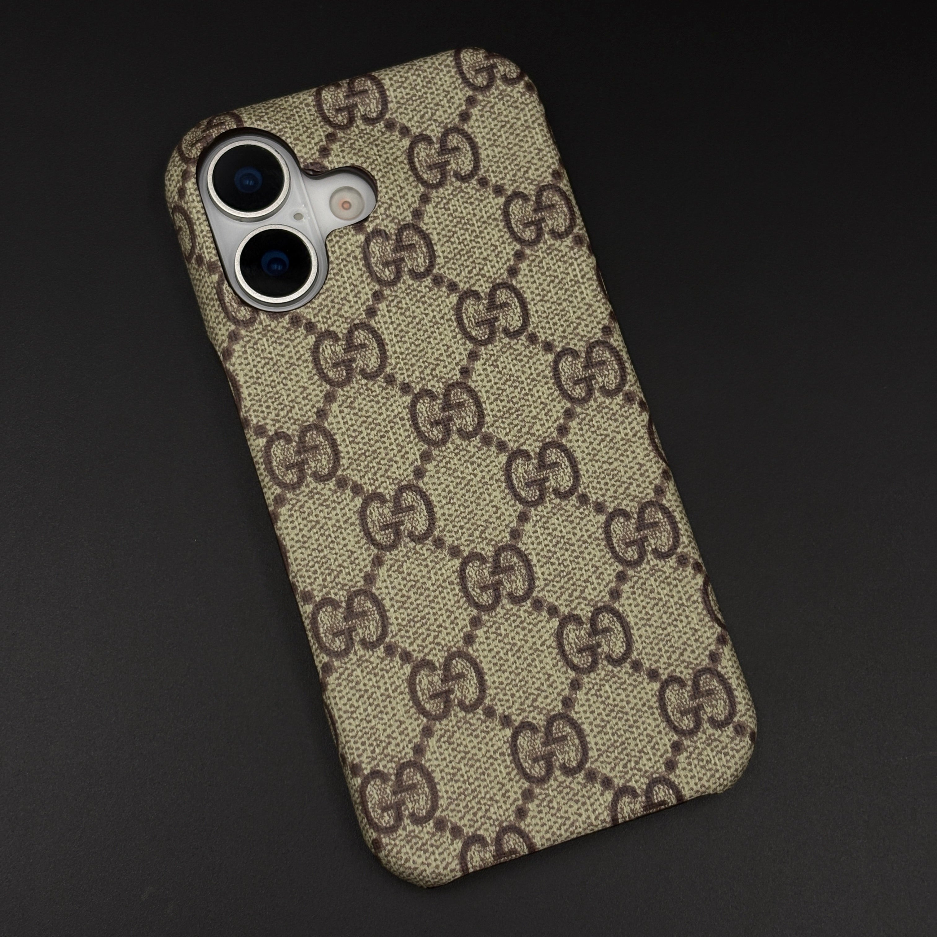 Luxury Brand PU Leather GG Case for iPhone 17 | Designer Protective Cover