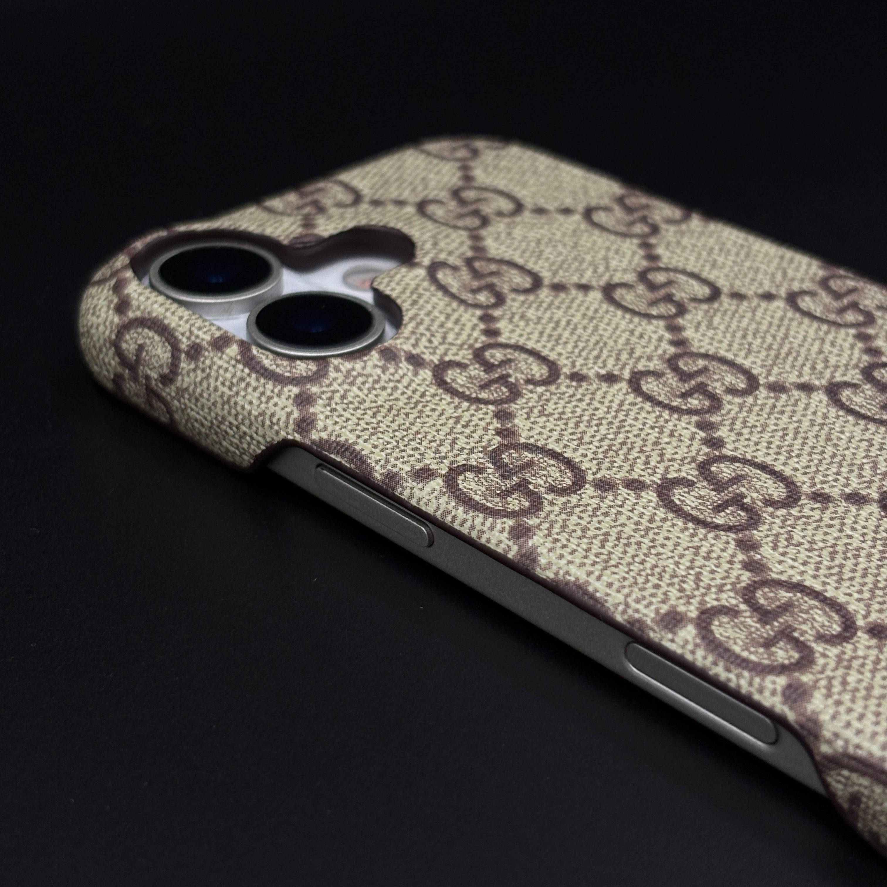 Luxury Brand PU Leather GG Case for iPhone 17 | Designer Protective Cover