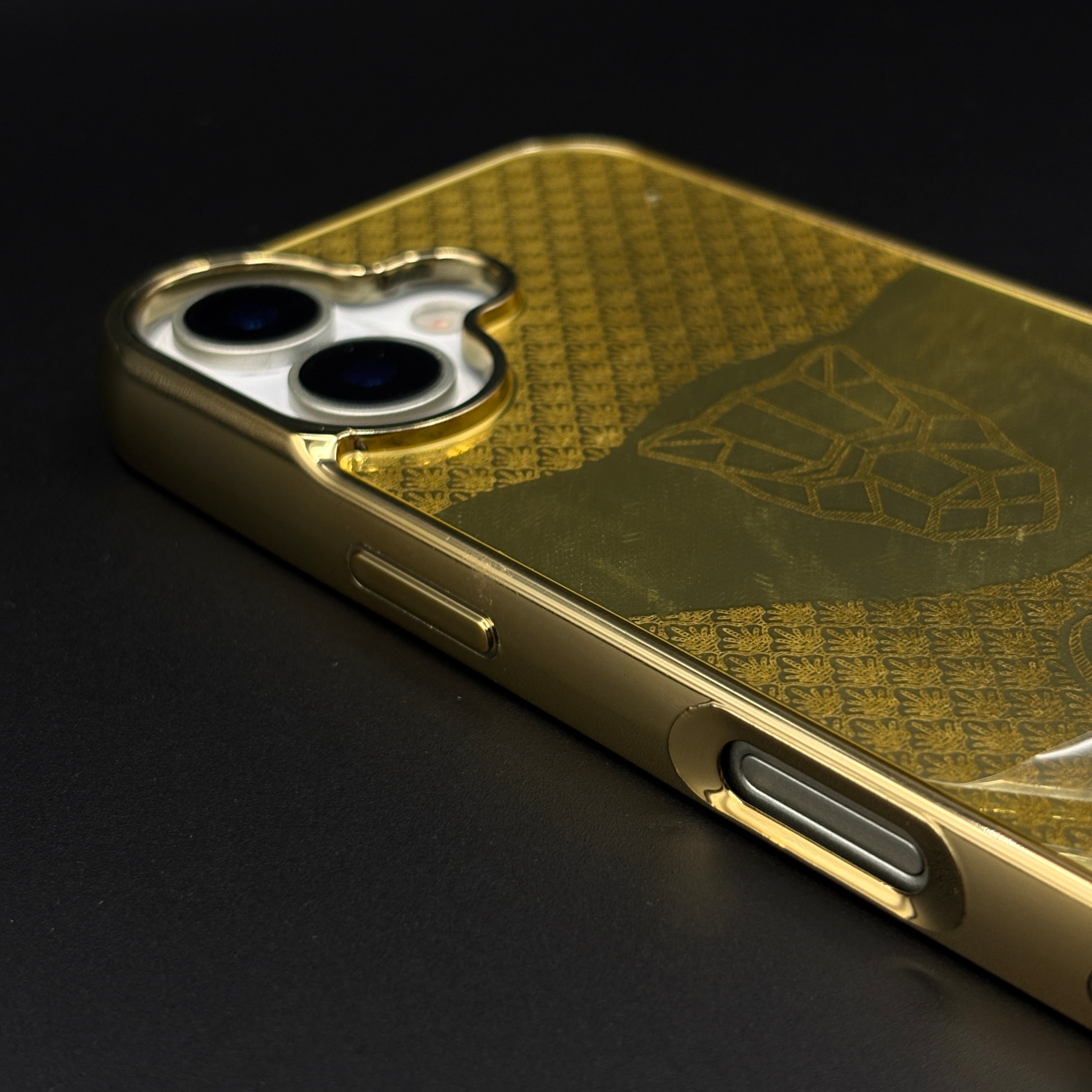 Handcrafted 24K Gold Plated Branded Wolf Mobile Case Cover for iPhone 17 | Reflective Gold Finish