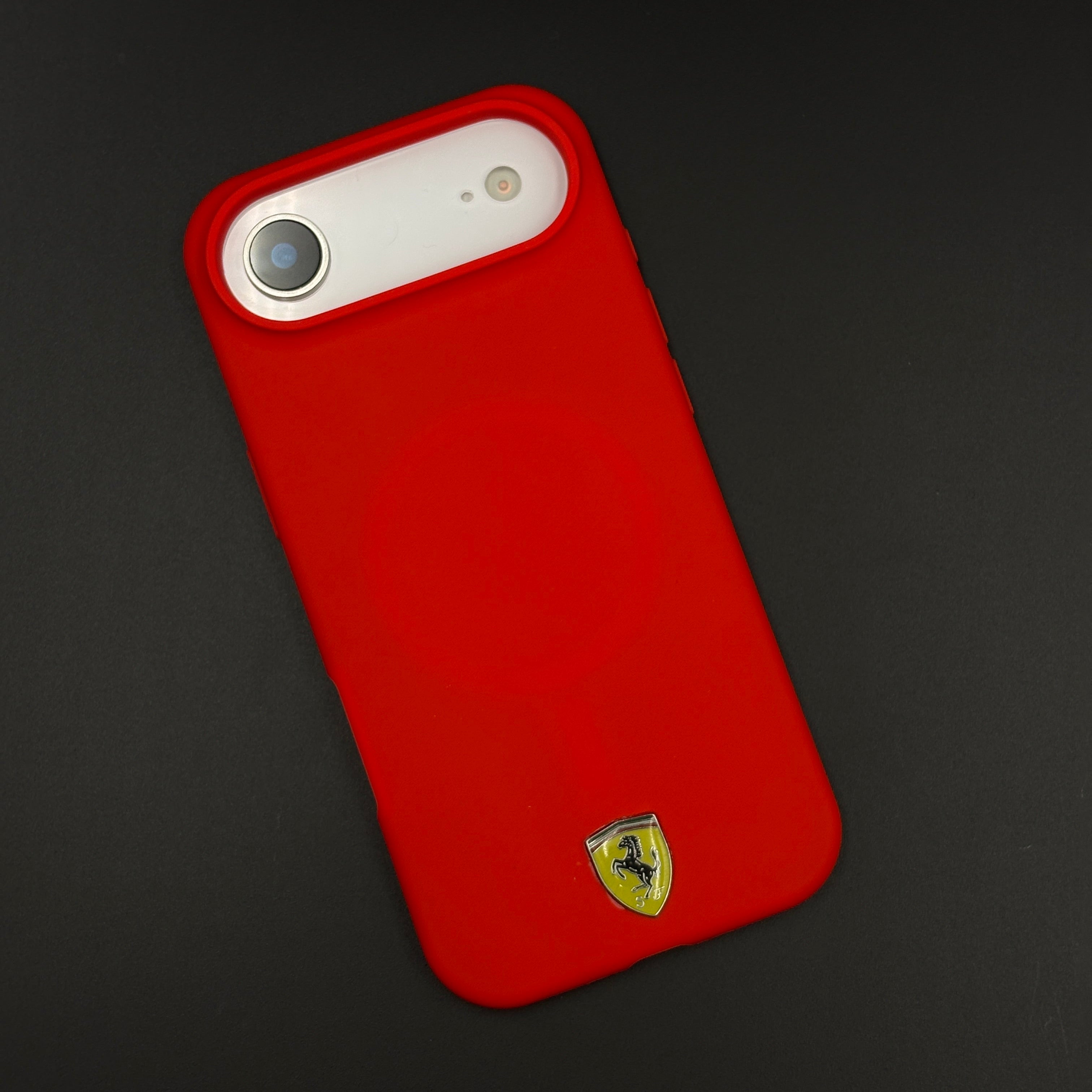 Rosso Red Racing Emblem Mobile Case Cover for iPhone 17 Air | Soft Silicone Touch | Sports Edition | Hidden MagSafe