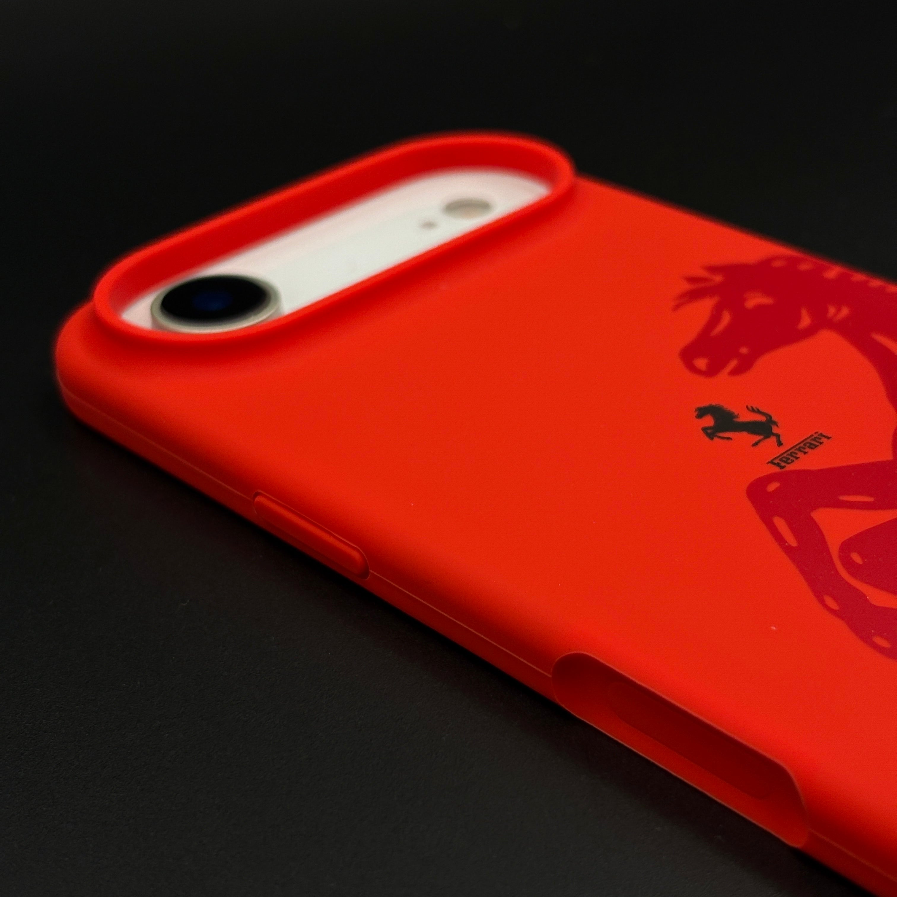Prancing Horse Silhouette Red Mobile Case Cover for iPhone 17 Air | Soft Silicone Touch | Sports Edition | Hidden MagSafe