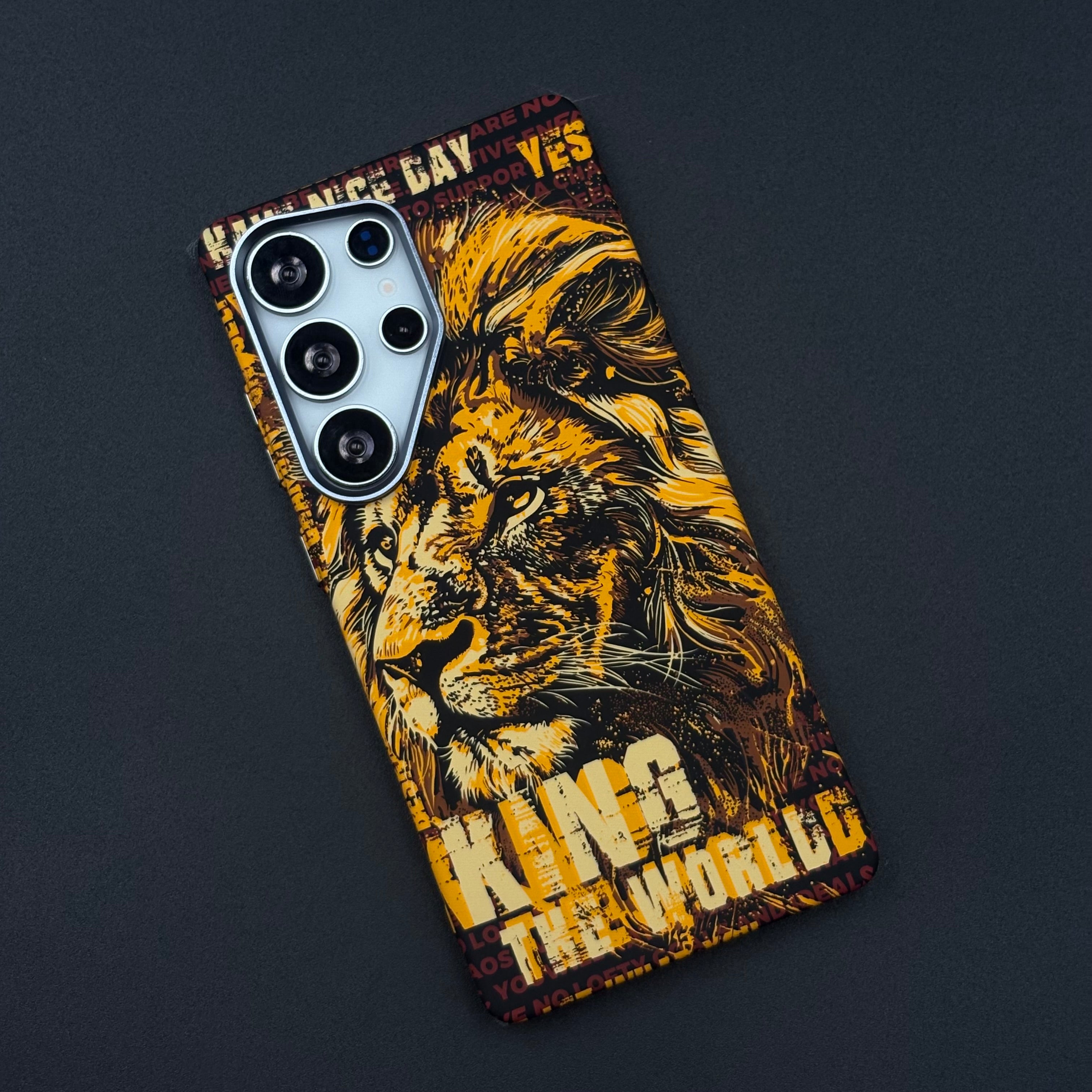Samsung Galaxy S25 Ultra Lion The King Premium Slim Case | Rare Aramid Texture Finish | Real Carbon Fibre Feel | Hidden MagSafe