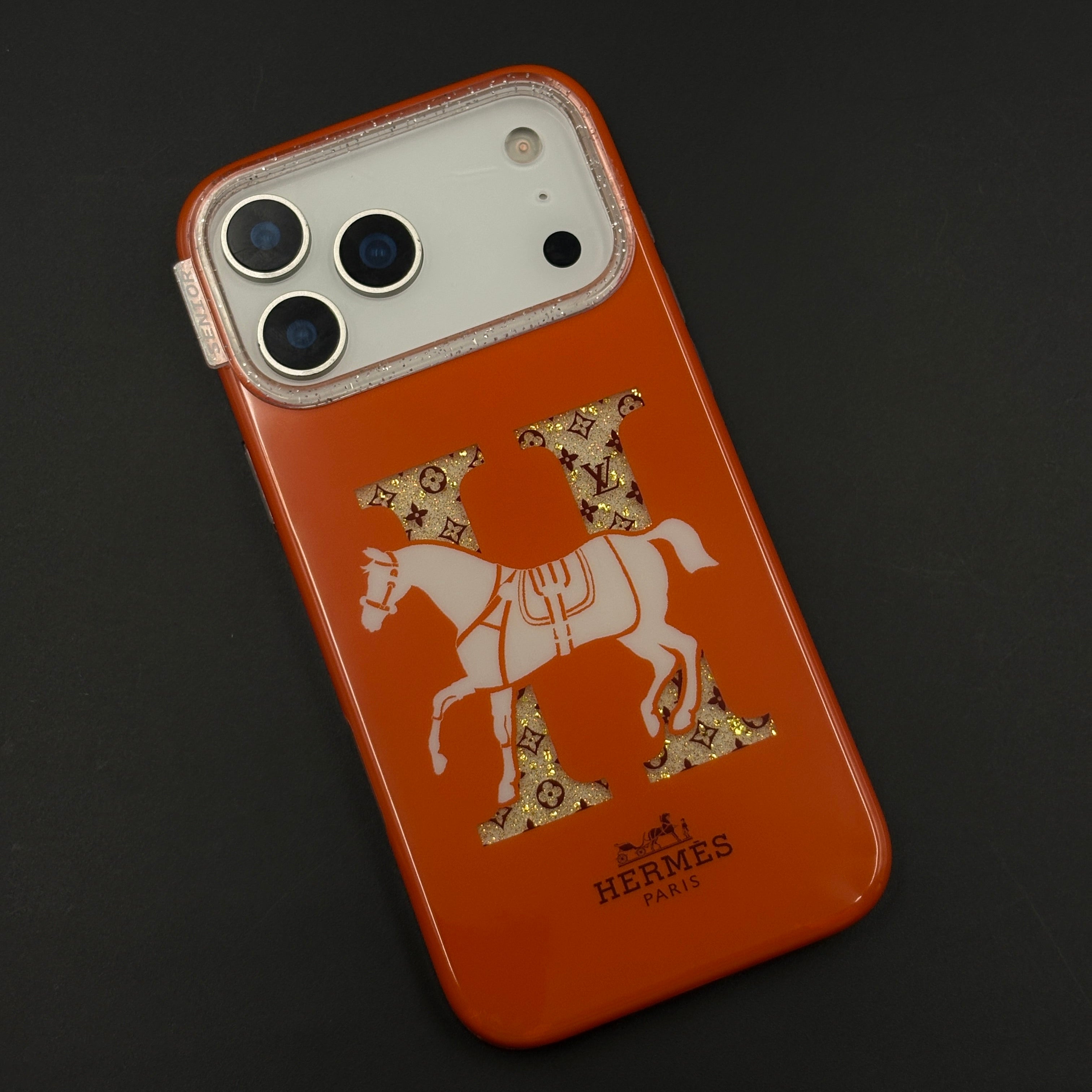Luxury Brand HMS Orange Monogram Horse Case for iPhone 17 Series