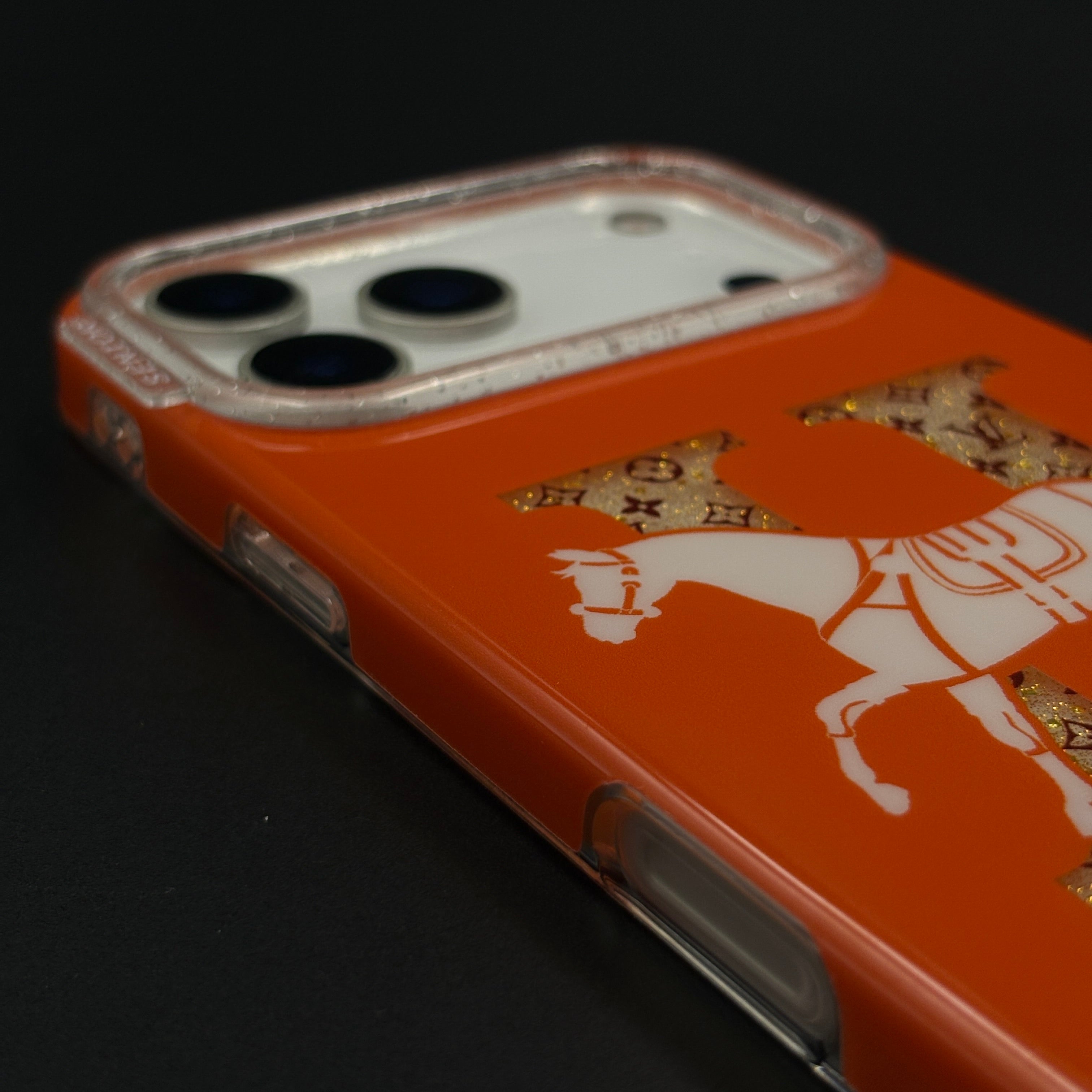 Luxury Brand HMS Orange Monogram Horse Case for iPhone 17 Series