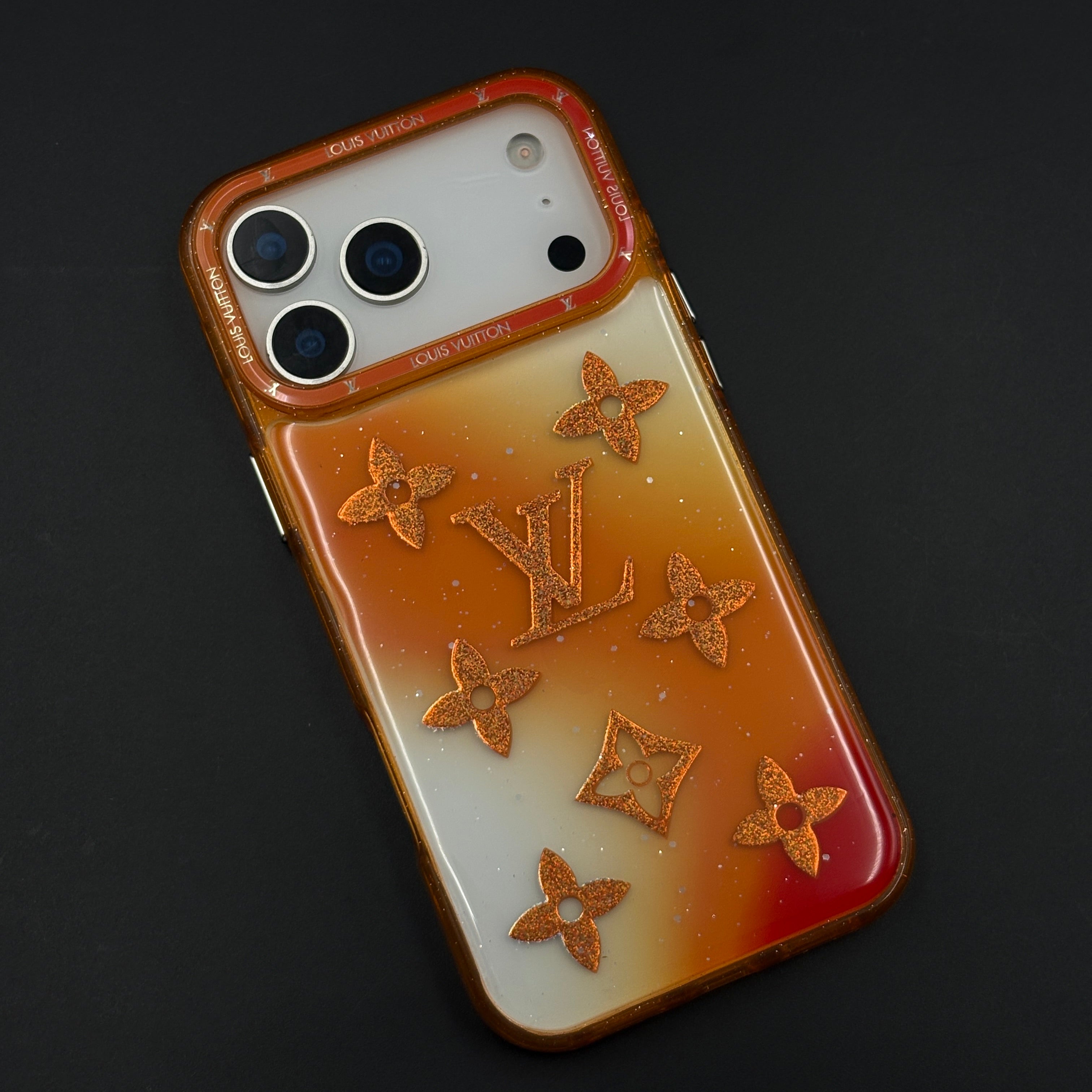 Luxury Fashion Brand Orange Gradient Monogram Case for iPhone 17 Series