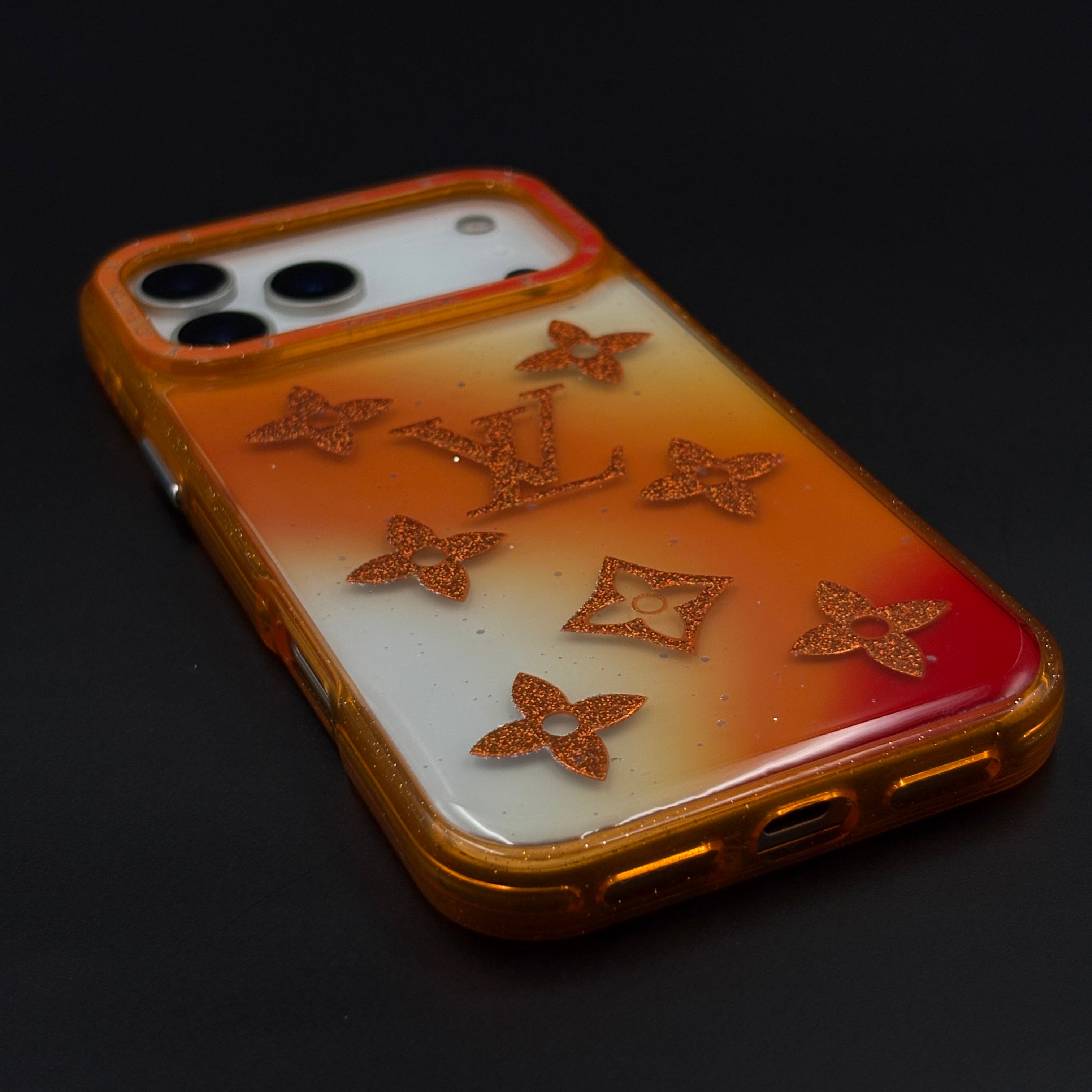 Luxury Fashion Brand Orange Gradient Monogram Case for iPhone 17 Series