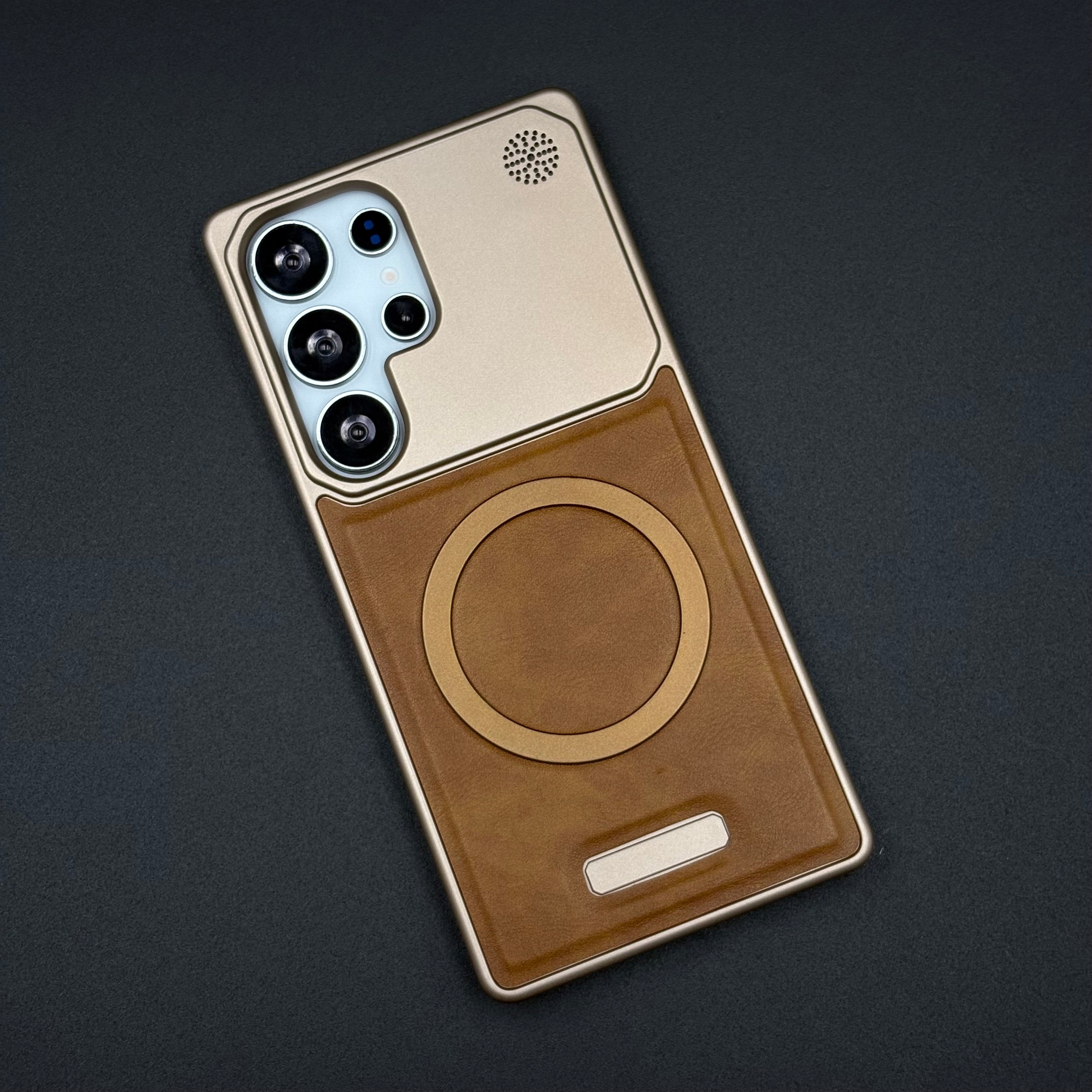 Luxury Leather MagSafe Case for Samsung Galaxy S25 Ultra | AeroFlex Hard Borderless Design