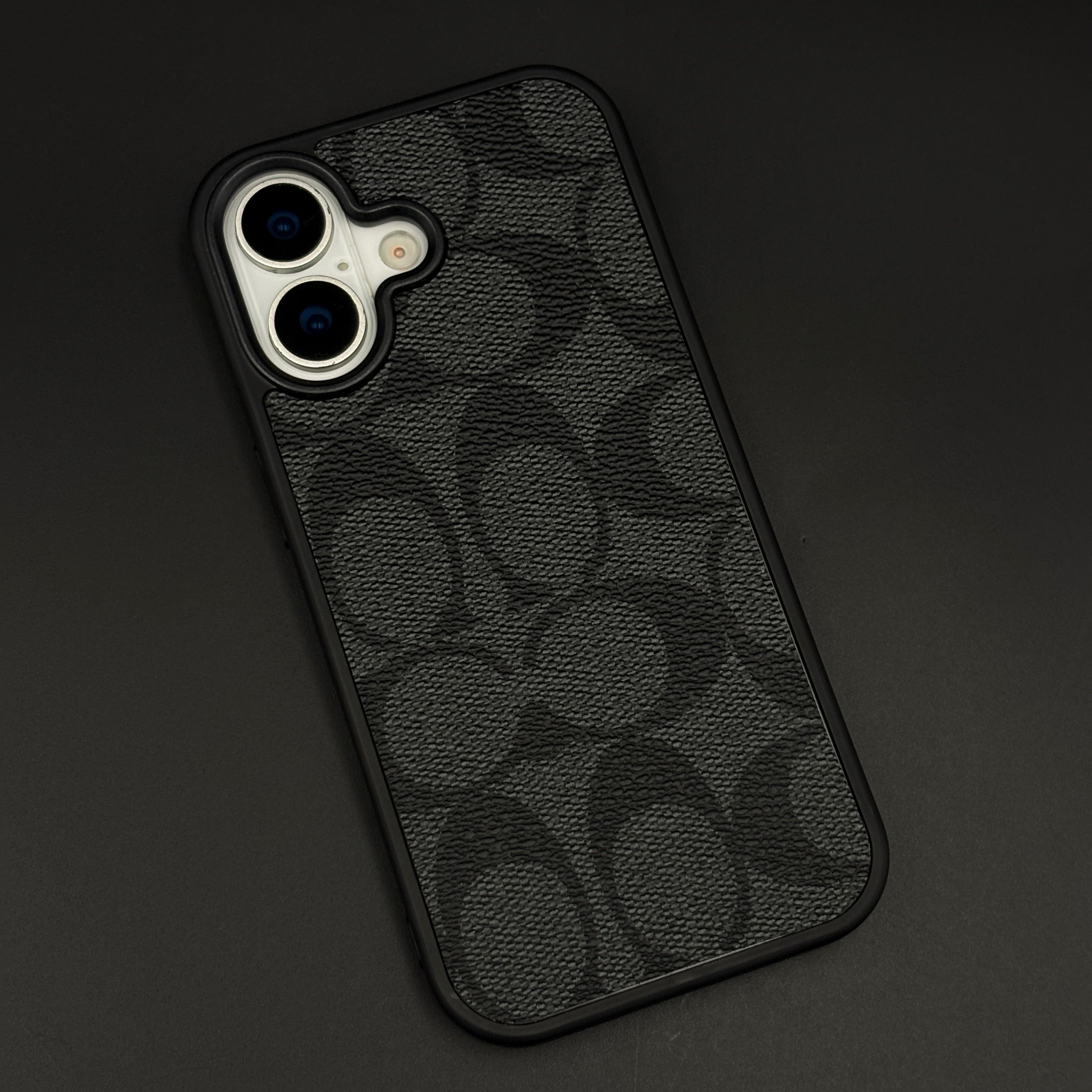 CC Pattern PU Leather Side Silicone Case for iPhone 17 | Monogram Soft Touch Protection