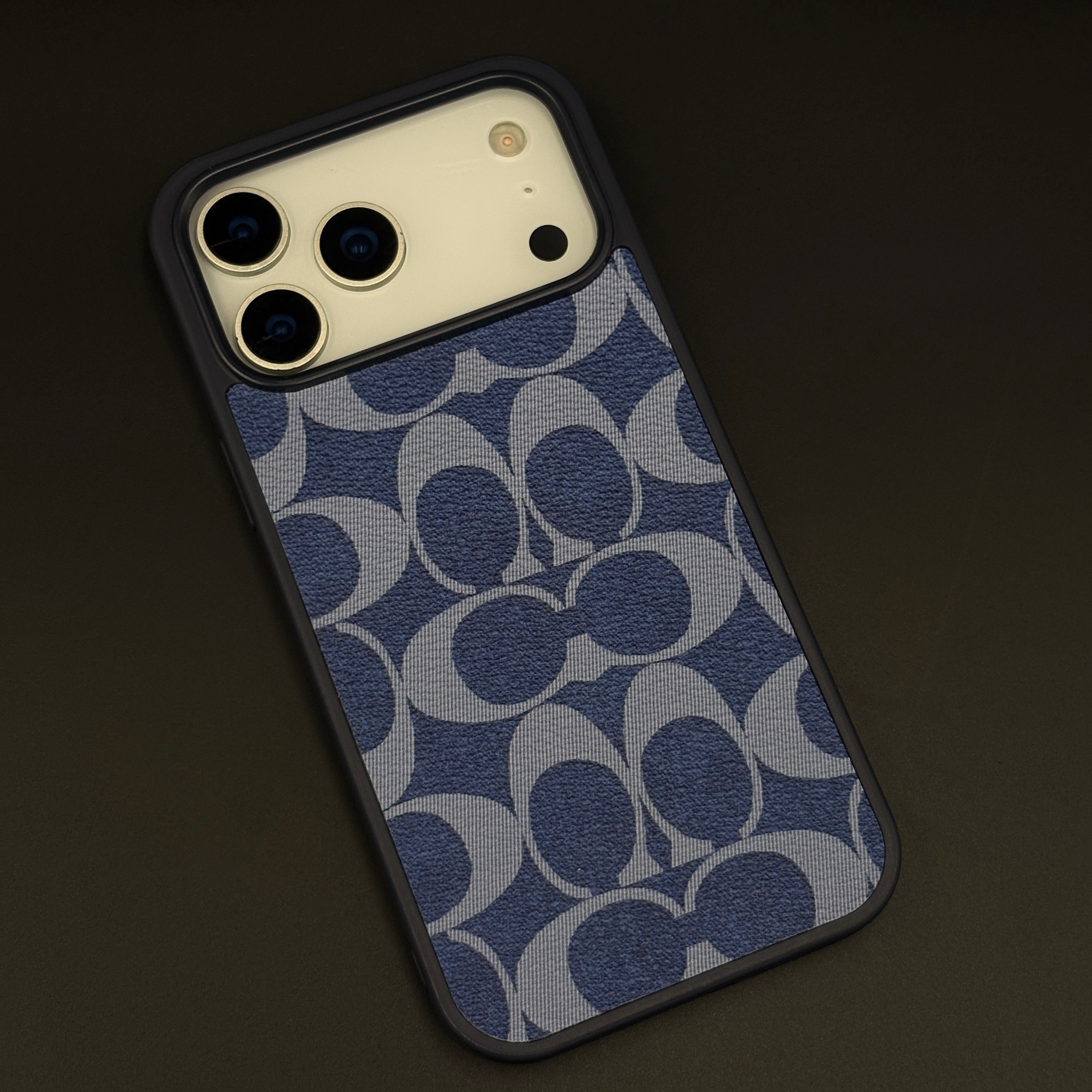 CC Pattern PU Leather Side Silicone Case for iPhone 17 Series | Monogram Soft Touch Protection