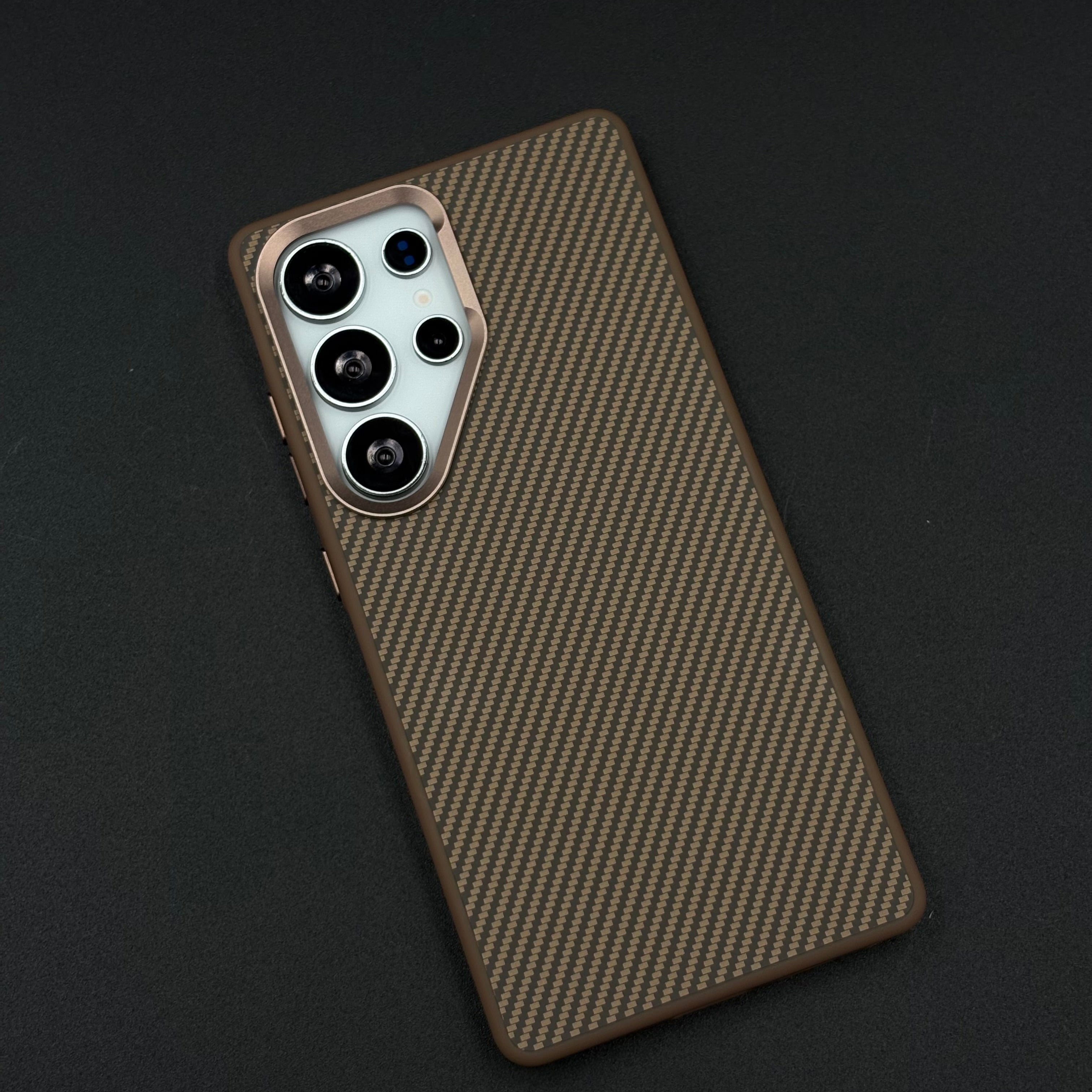 Carbon Fiber Case with Hidden Magsafe for Samsung Galaxy S25 Ultra | Metallic Camera Guard | Slim Magnetic Luxury Protection