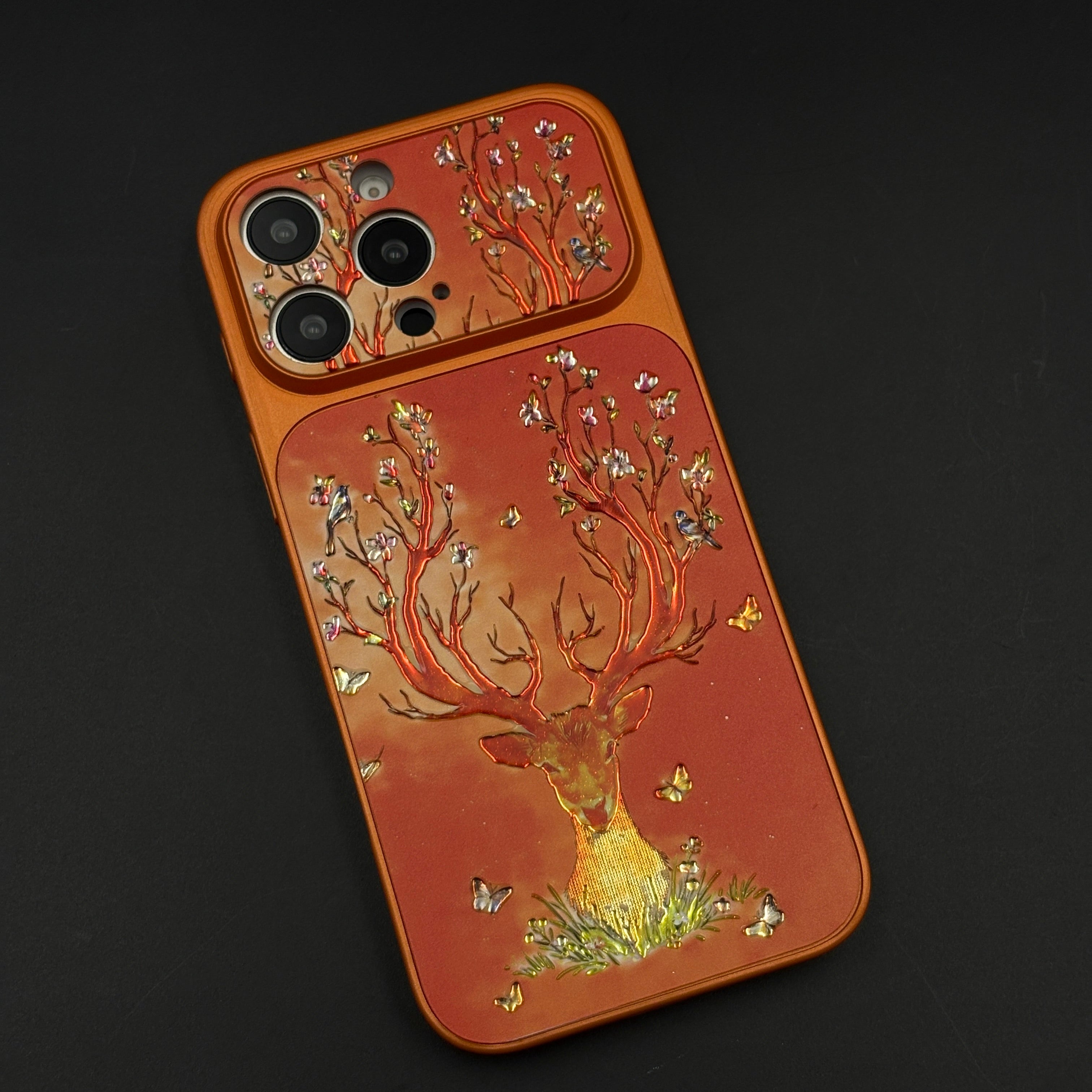 Luxury Deer Embroidery Mobile Case Cover for iPhone
