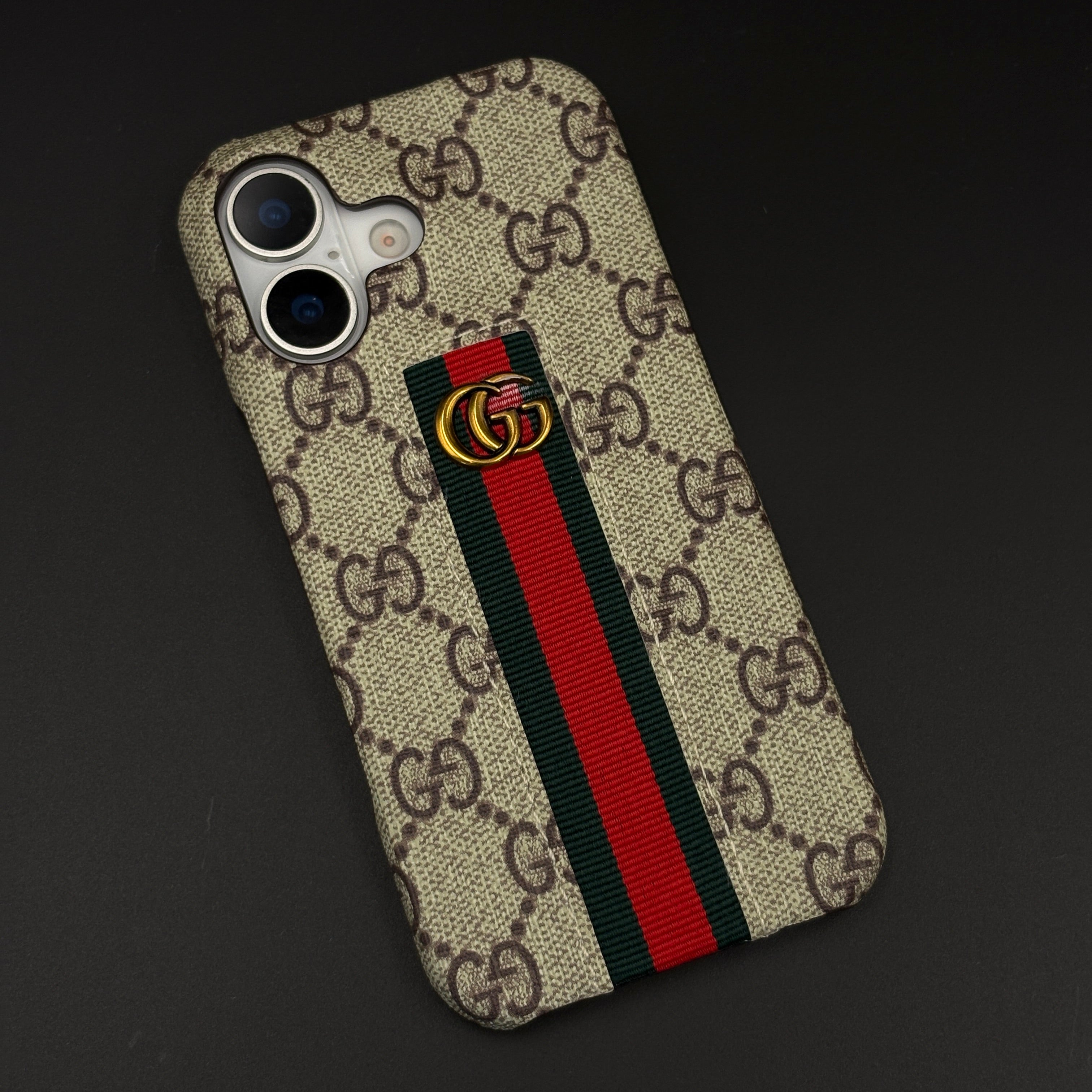 GG Embossed Stripe Case for iPhone 17 | Classic Monogram Premium Designer Cover
