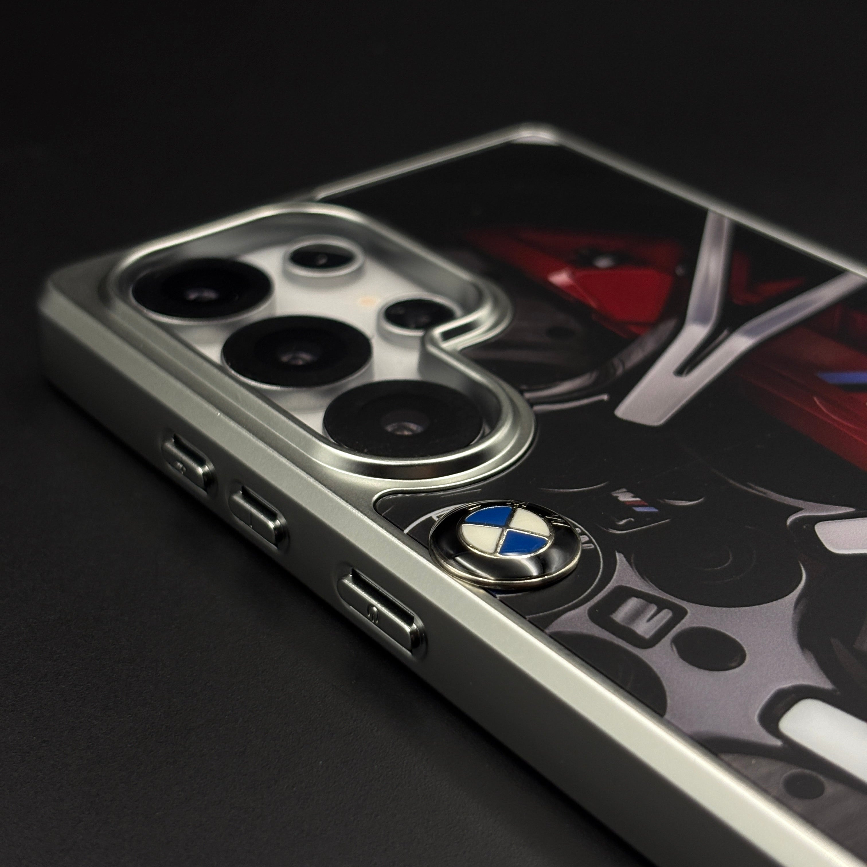 Luxury Motorsport Inspired Brand M Performance Metal Frame Case for Samsung Galaxy S25 Ultra