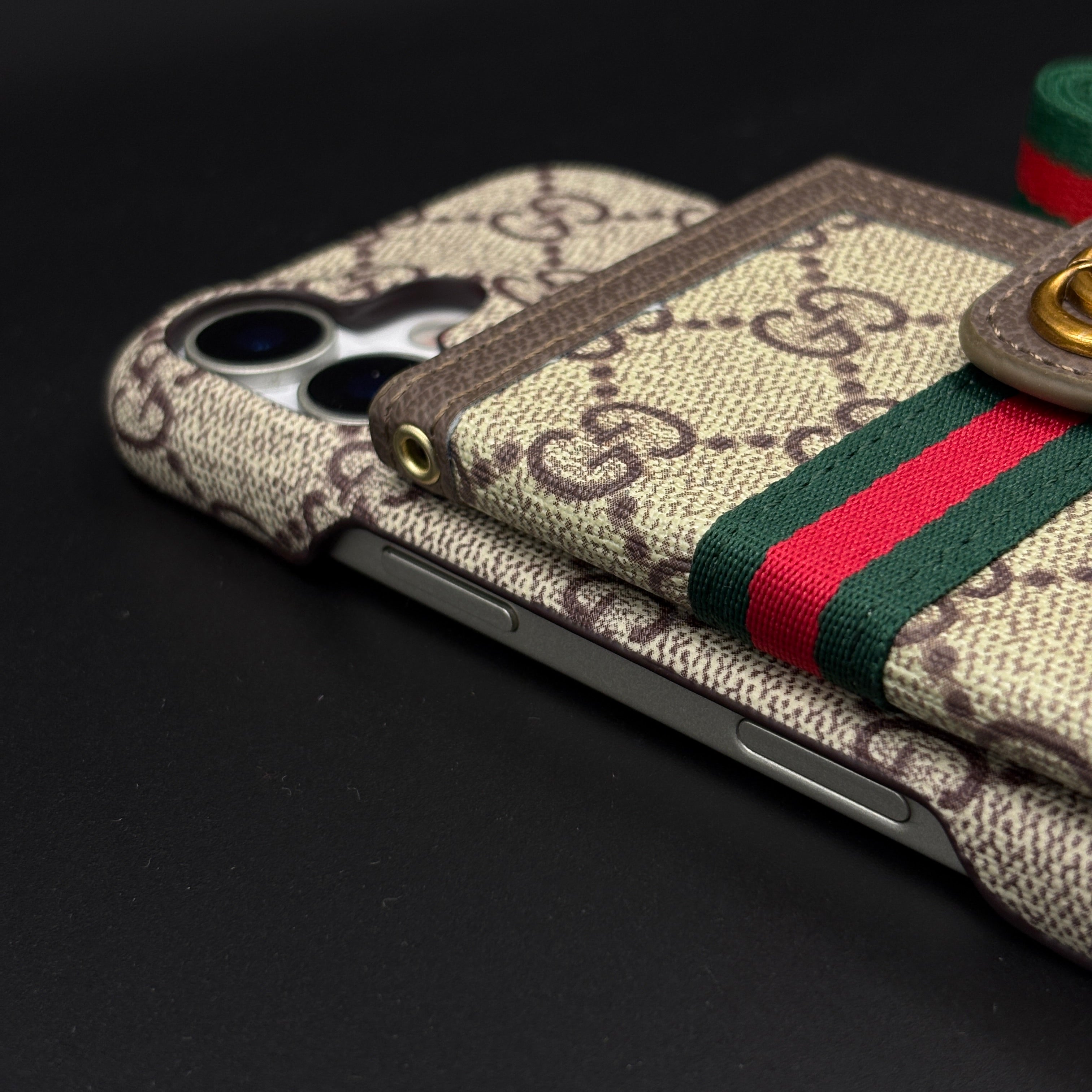 Luxury GG Wallet Case with Sling for iPhone 17 | Crossbody Strap | Card Holder