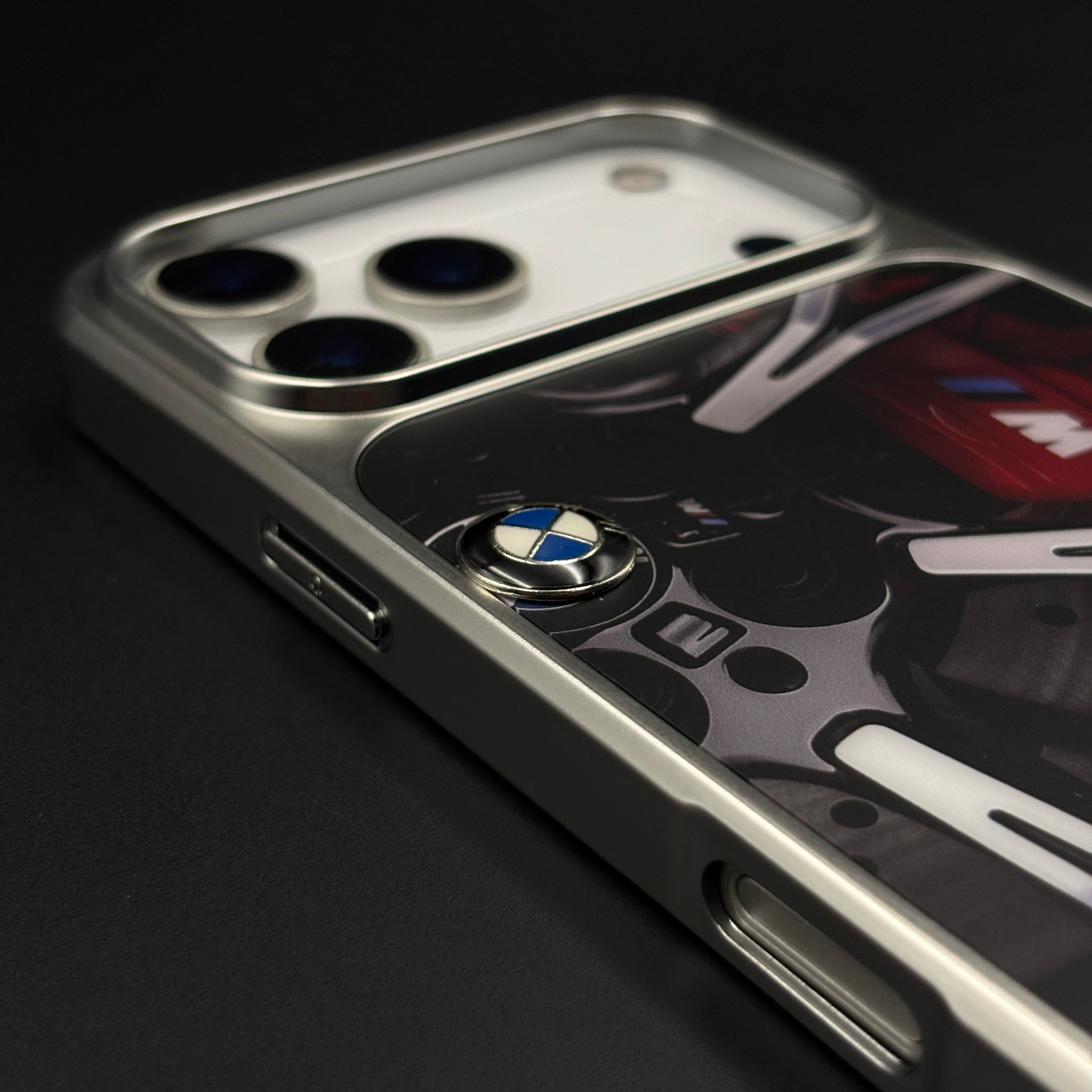 Luxury Motorsport Inspired Brand M Performance Metal Frame Case for iPhone 17 Series