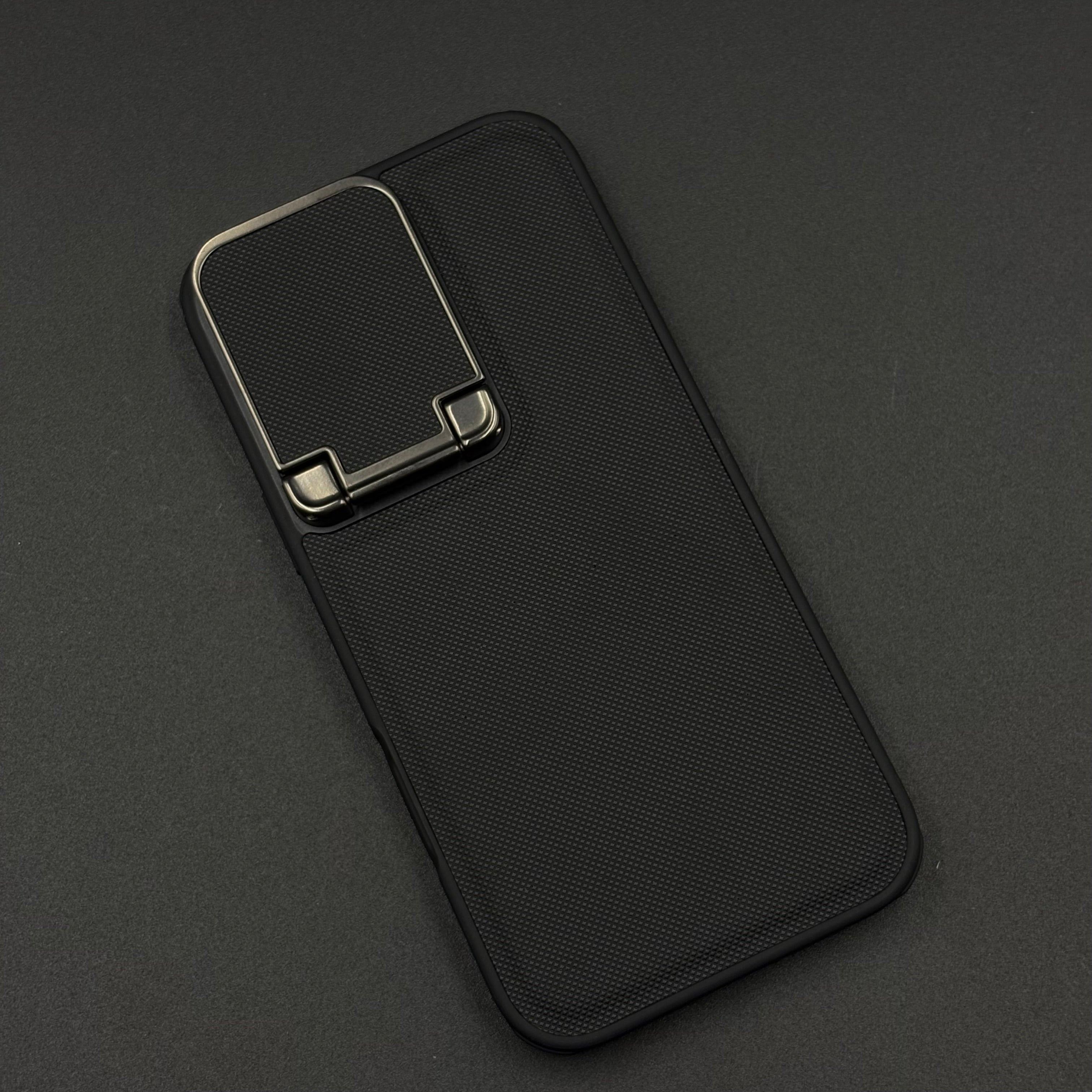 Dotted Leather Feel Case with Foldable Stand for iPhone Series | Premium Grip | Kickstand Style