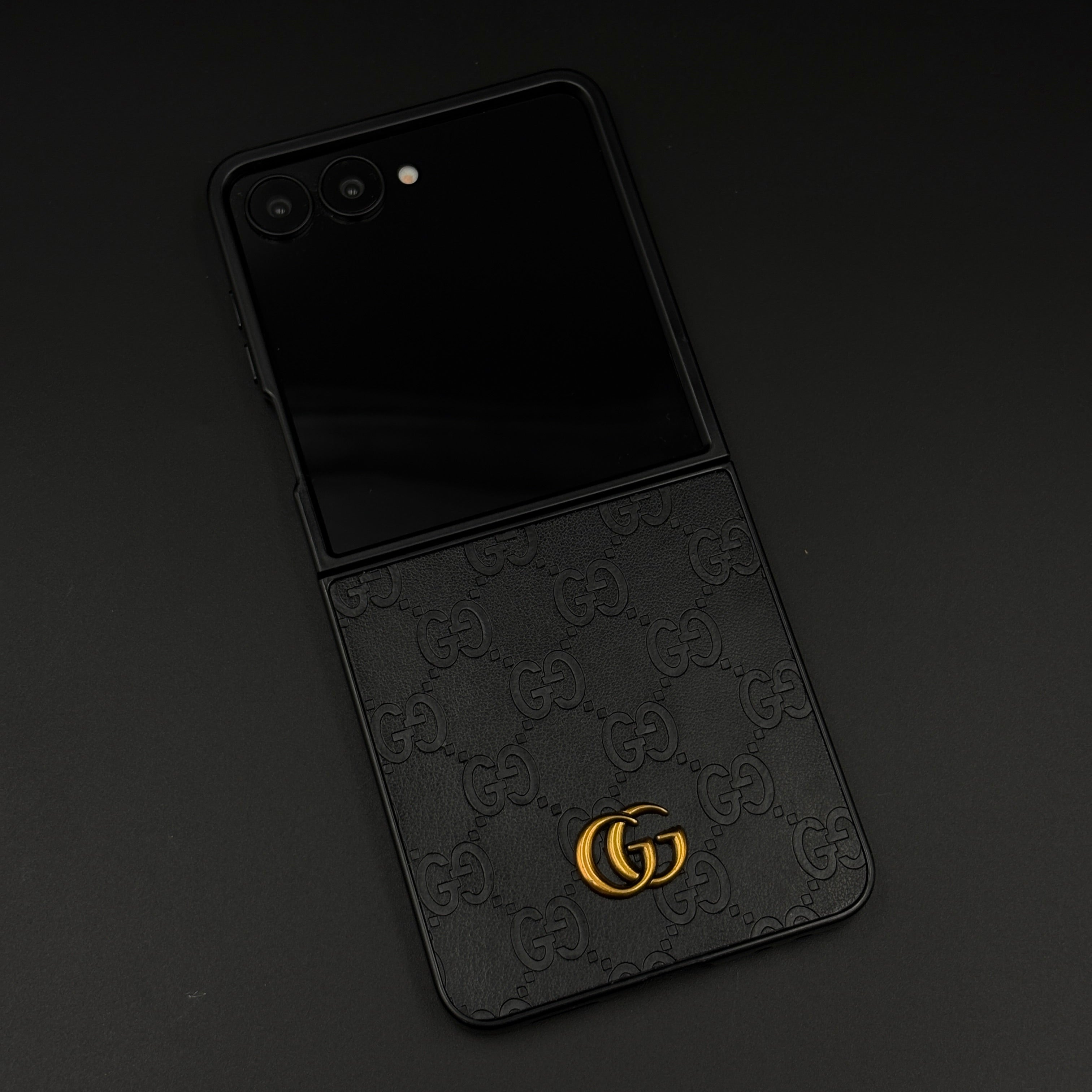 Luxury GG Pattern Leather Feel Case for Samsung Galaxy Z Flip 7 | Designer-Inspired Premium Back Cover