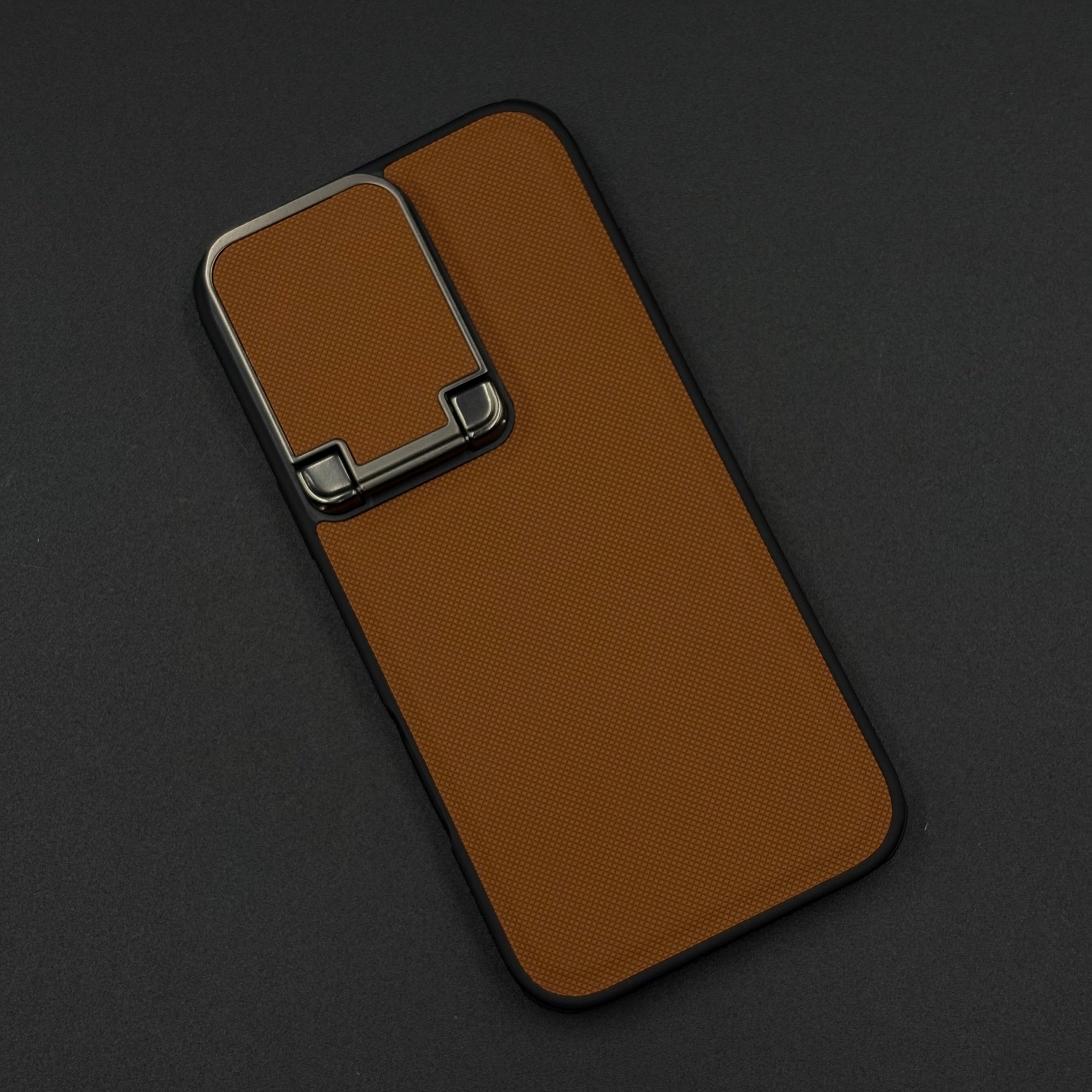 Dotted Leather Feel Case with Foldable Stand for iPhone Series | Premium Grip | Kickstand Style