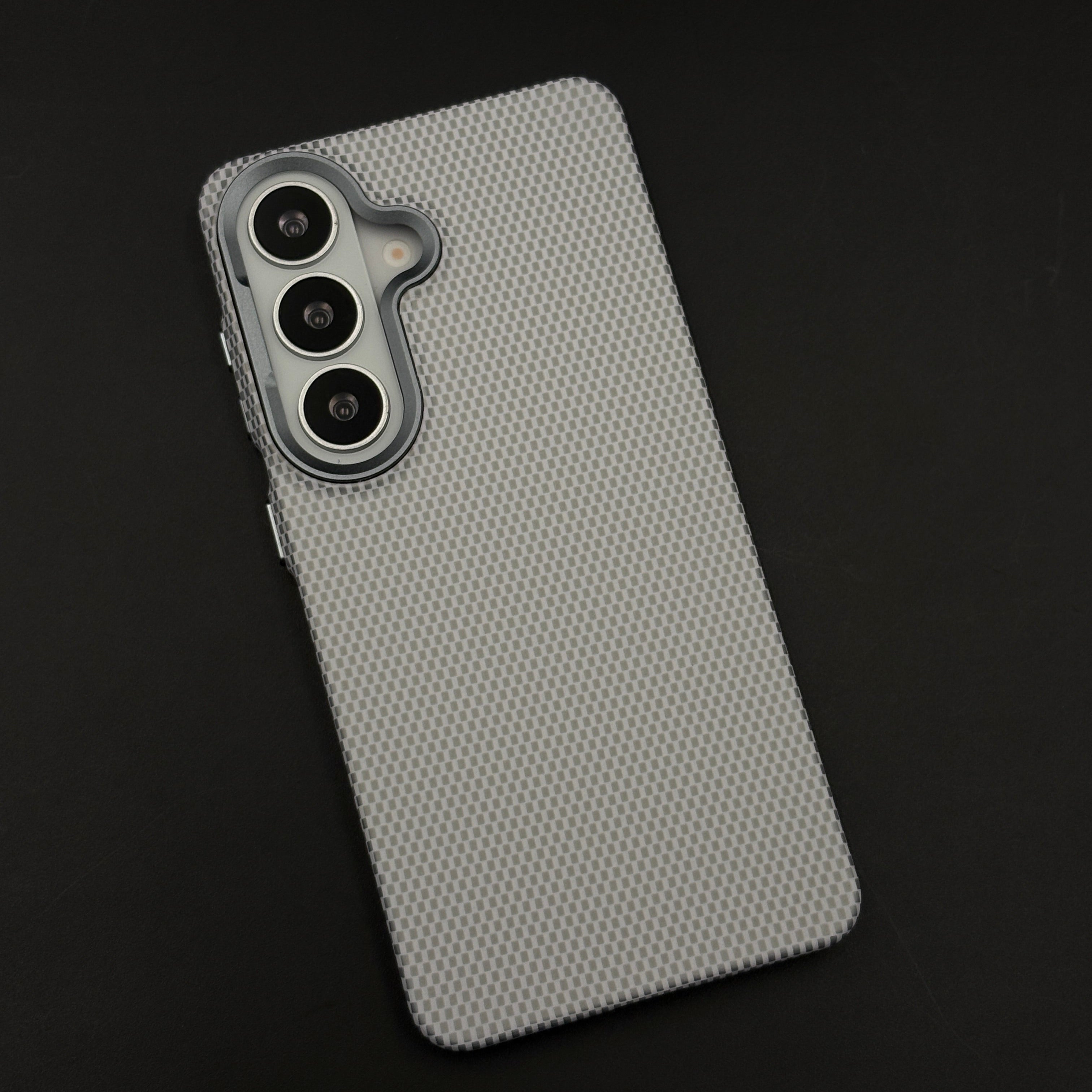 Frost Carbon Grid Dotted Hidden MagSafe Case Cover for Samsung Galaxy S26