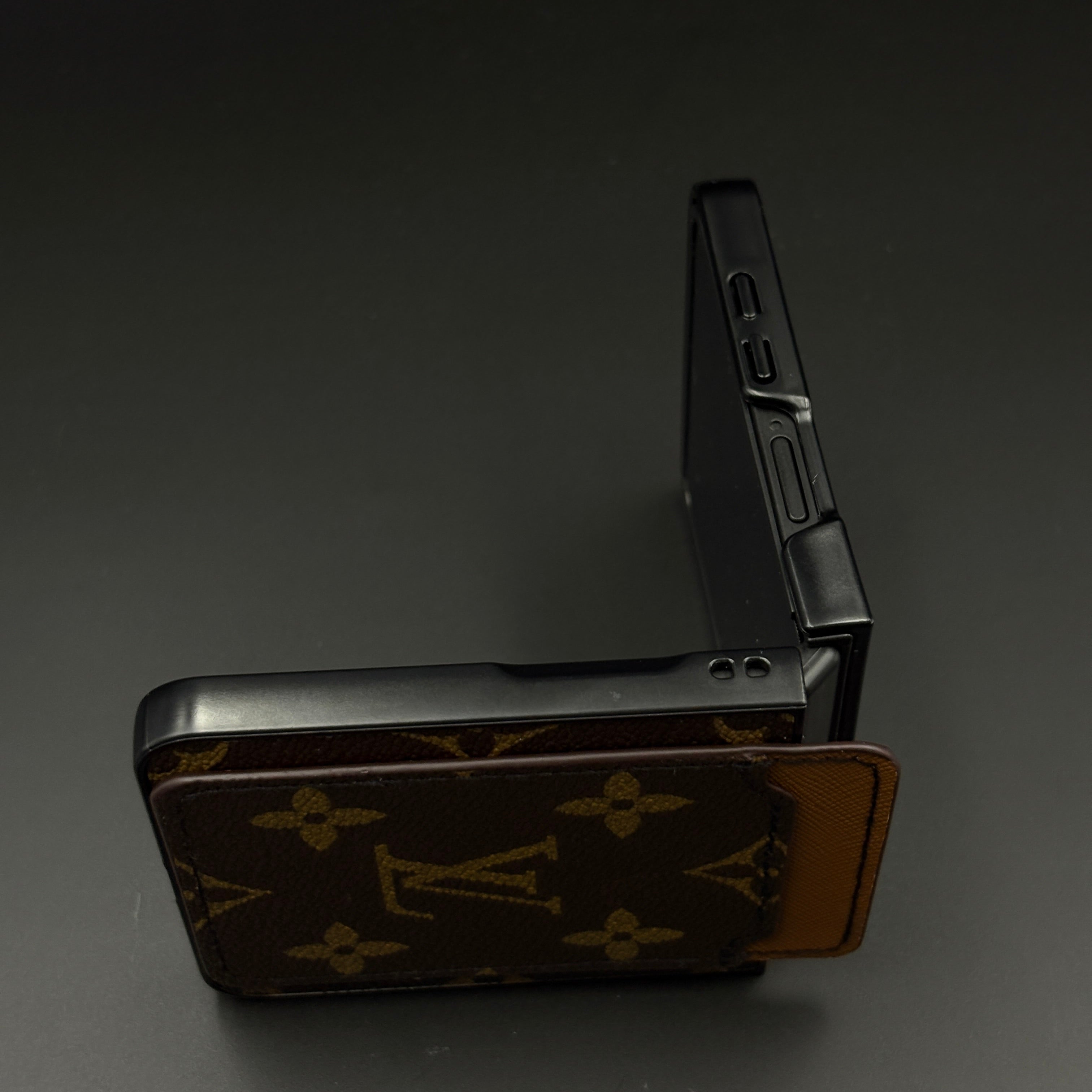 Luxury Brown Cardholder Case for Samsung Galaxy Z Flip 7 | Fashion Monogram Designer Cover