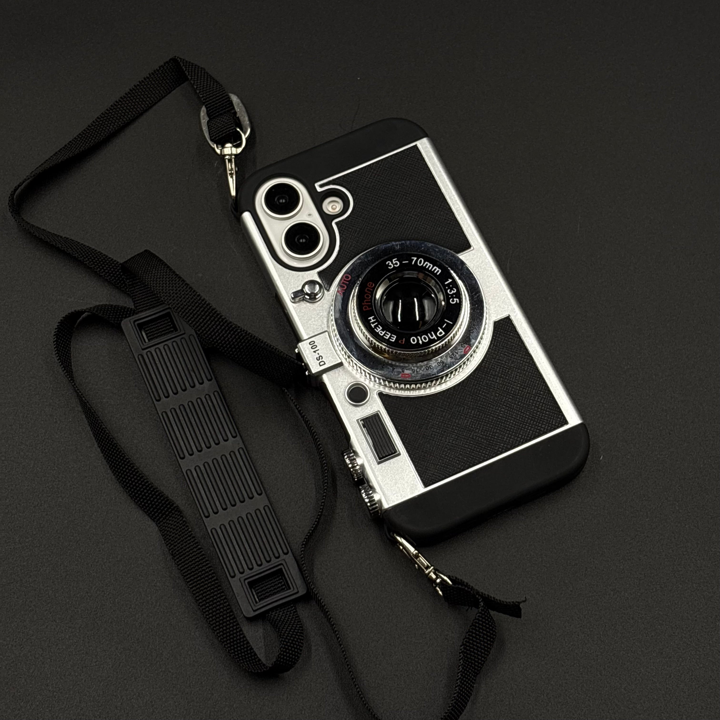 3D Vintage Camera Case for iPhone 16 Series | Retro Designer | Detachable Sling