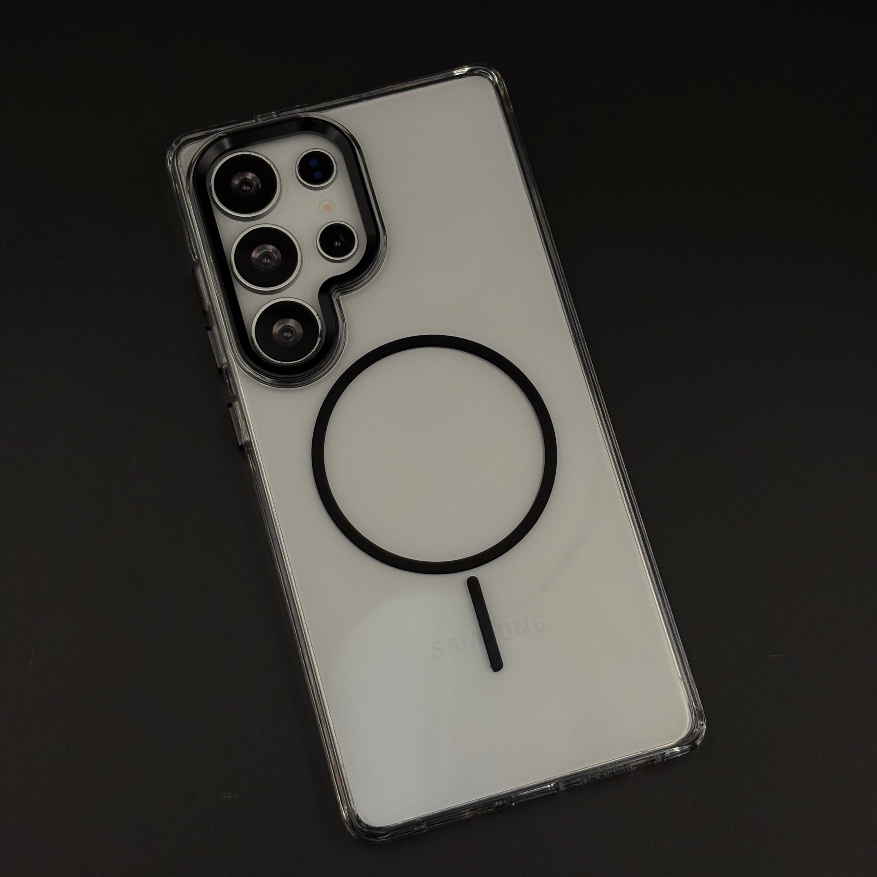 Anti-Yellow MagSafe Clear Phone Case Cover for Samsung Galaxy S25 Ultra | Metal Camera Bump