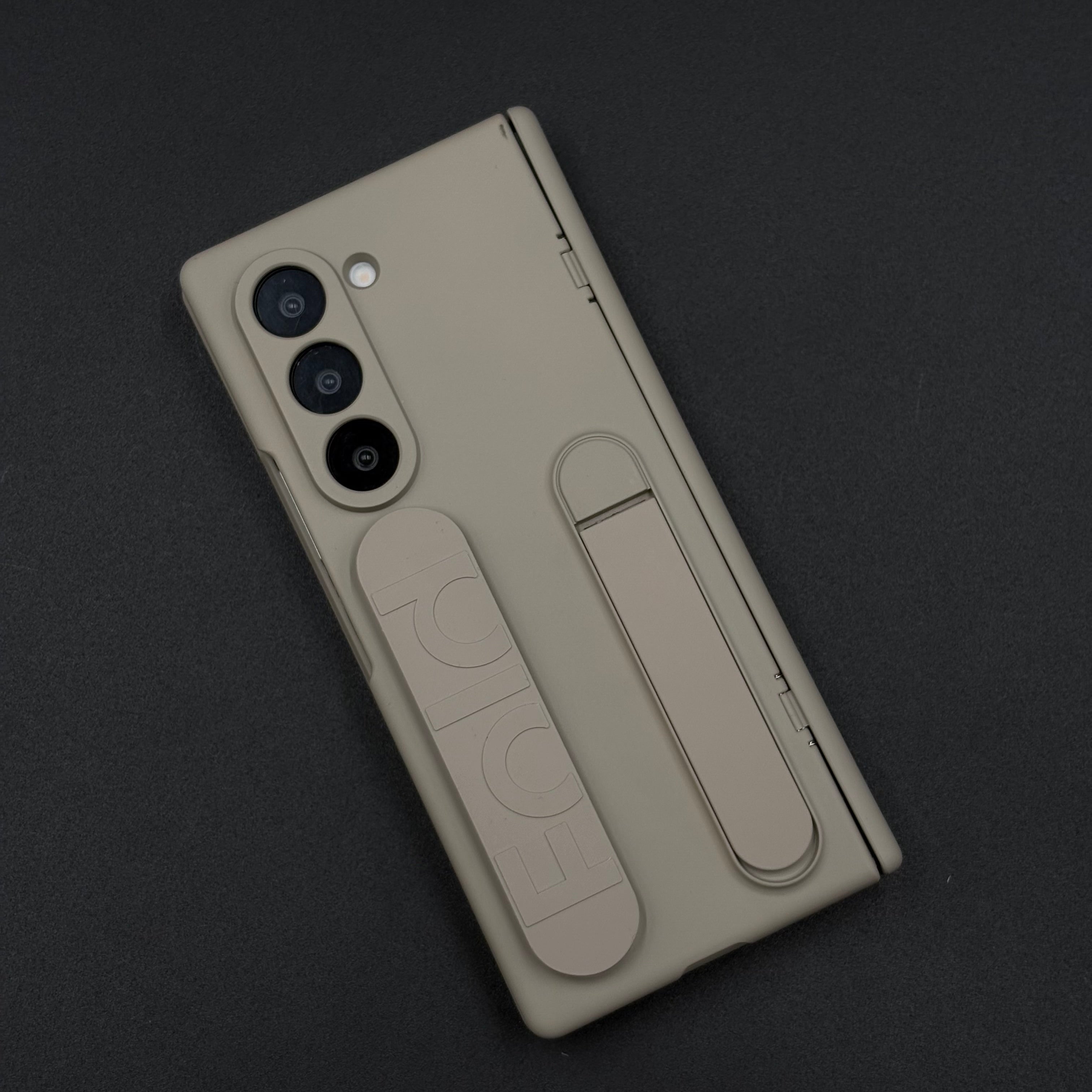 Smooth Silk Feel Silicone Case with Kickstand & Wristband for Samsung Galaxy Z Fold 7 | Front Screen Protector