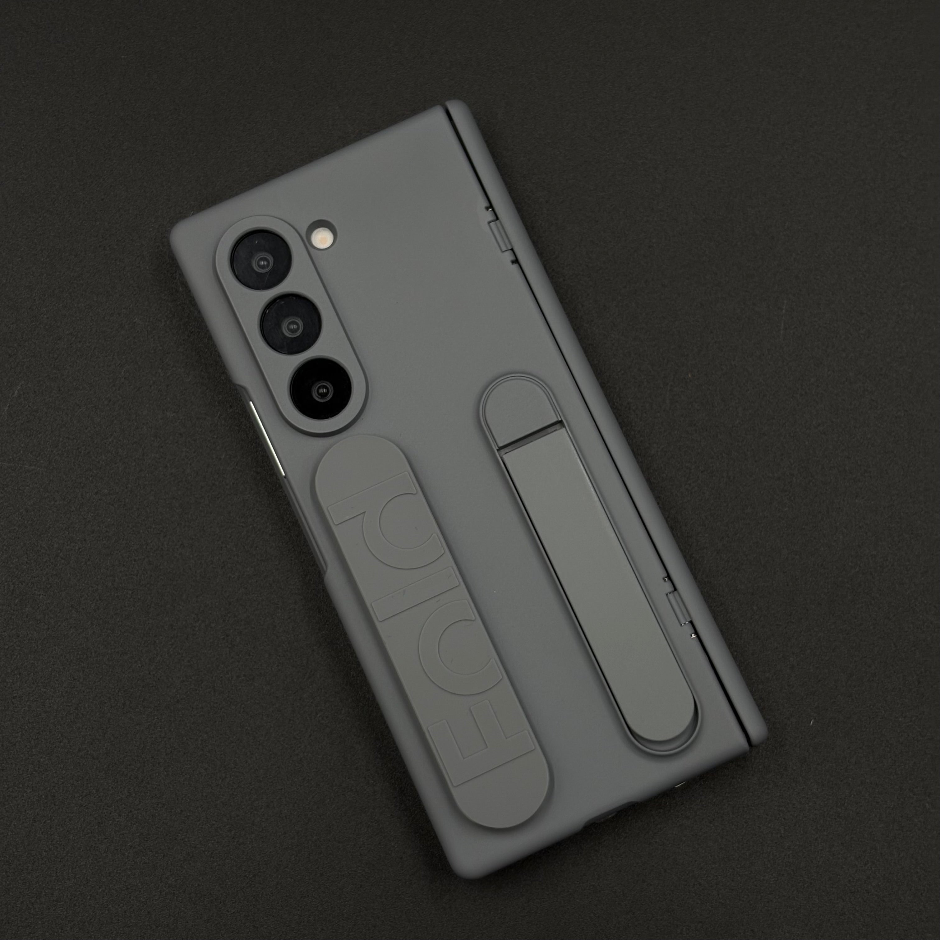 Smooth Silk Feel Silicone Case with Kickstand & Wristband for Samsung Galaxy Z Fold 7 | Front Screen Protector