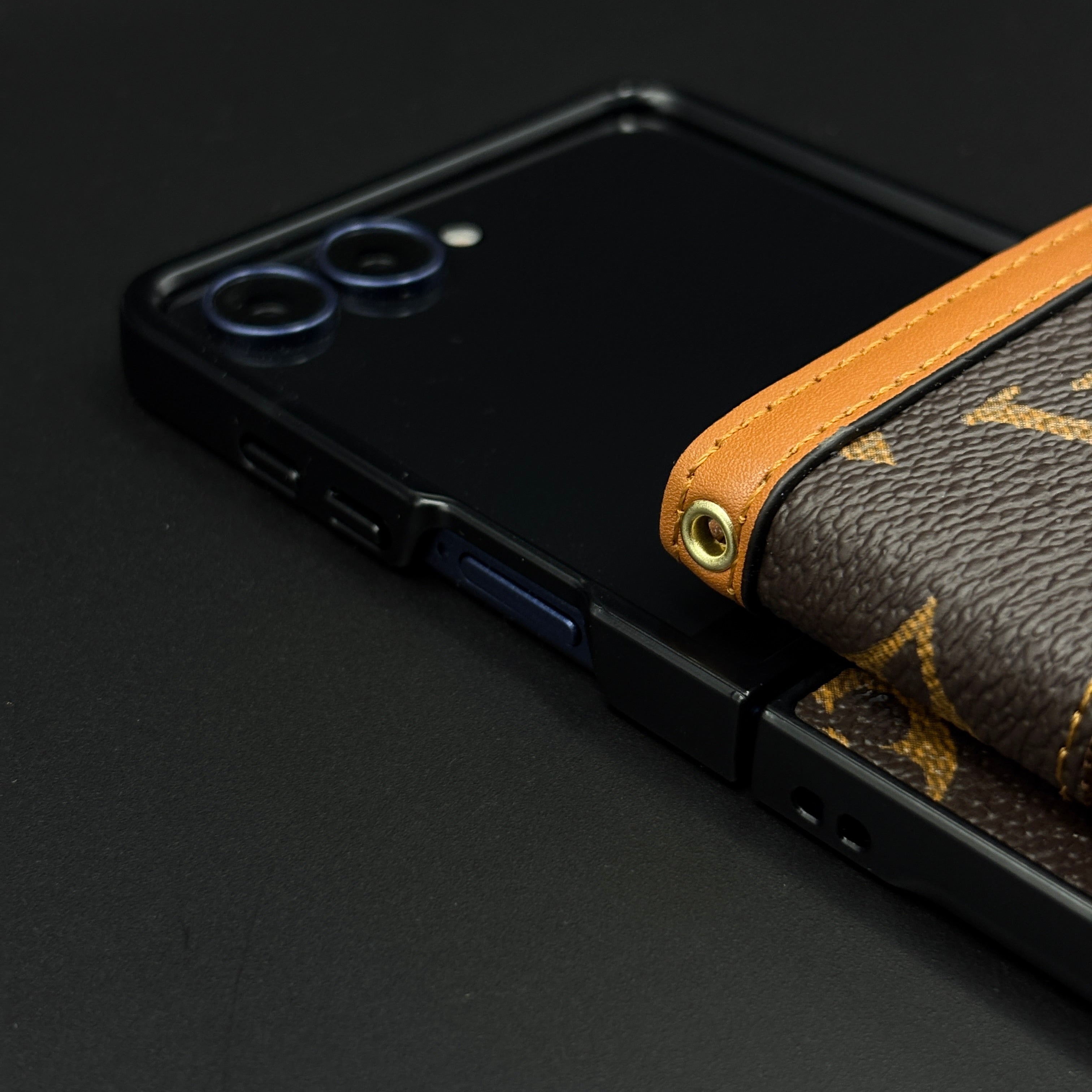 Luxury Monogram Cardholder Wallet Case for Samsung Galaxy Z Flip 7 | Designer Brown Edition